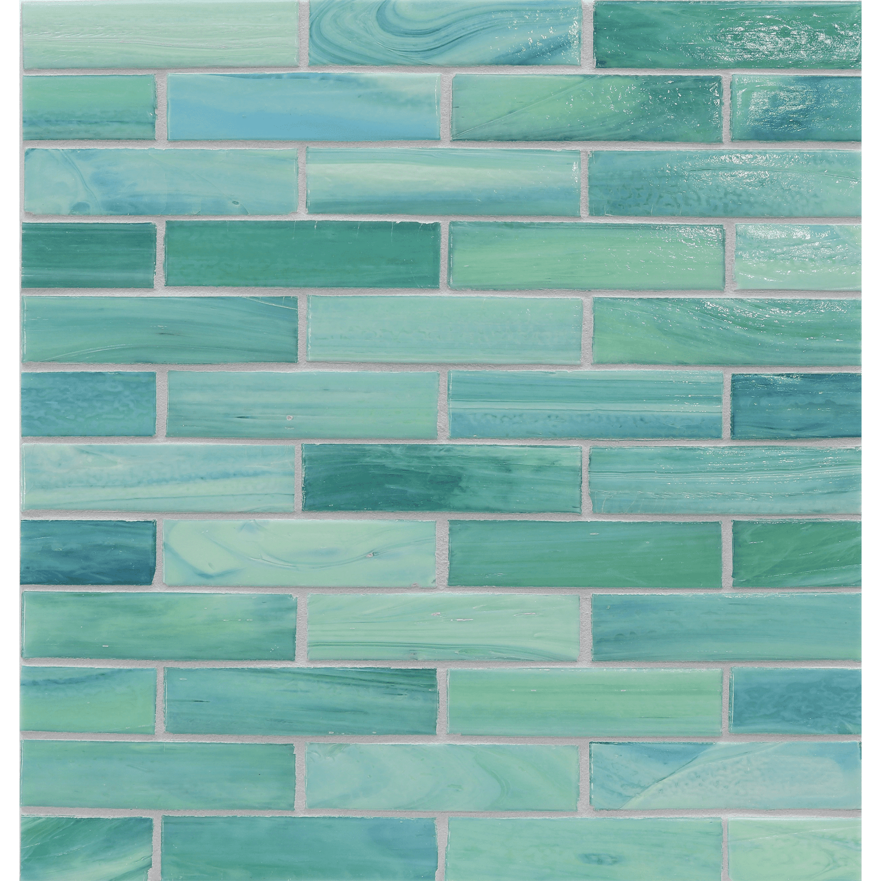 SHIBUI: Turquose 1"x4" Staggered Joint Field Mosaic (9.92"x12.41" | natural)