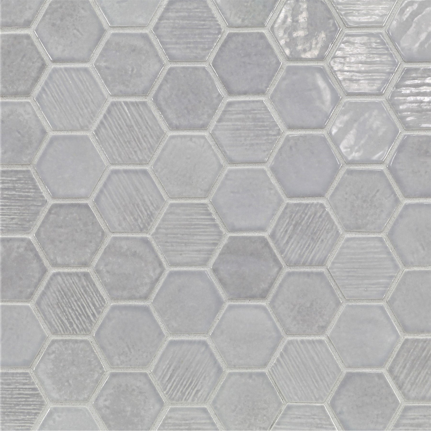 SHINJU: Moonstone Cambric Hexagonal Field Mosaic (9.96"x11.5" | semi glossy)