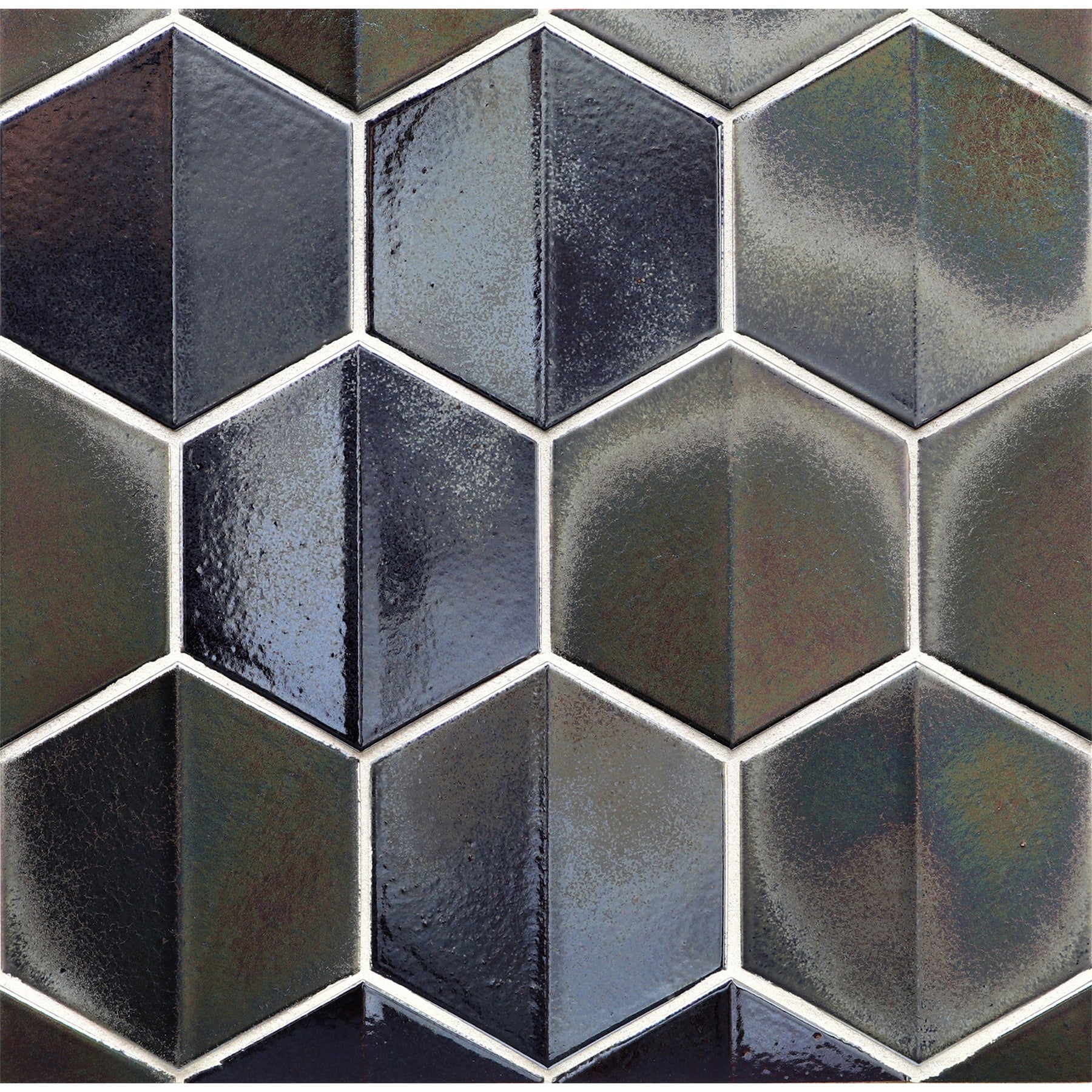 SHINJU: Olympia Crest Hexagonal Field Mosaic (10.13"x11.74" | semi glossy)