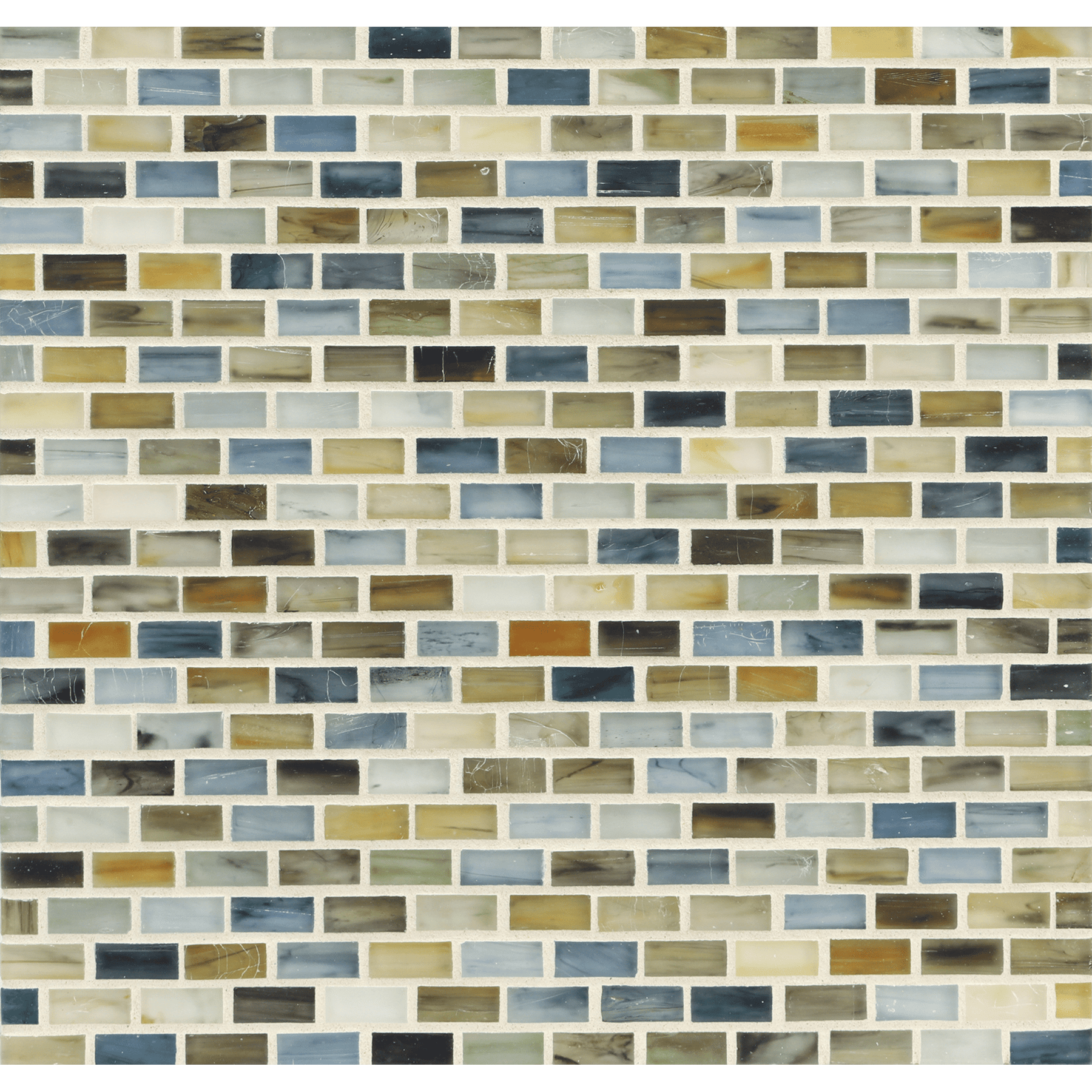 TOZEN: Ahou 0.5"x1" Staggered Joint Field Mosaic (12.51"x12.51" | silk)