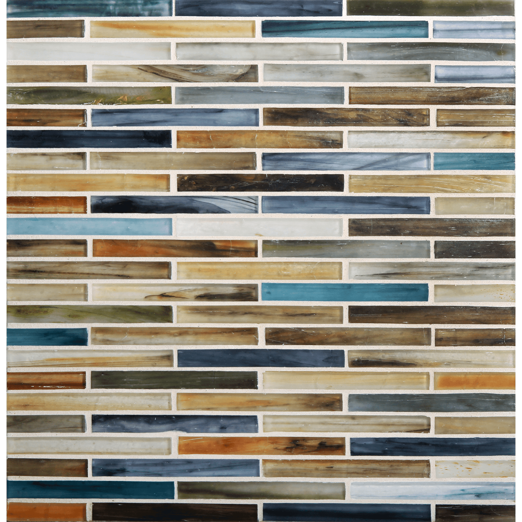 TOZEN: Ahou 0.5"x4" Staggered Joint Field Mosaic (9.92"x12.14" | silk)