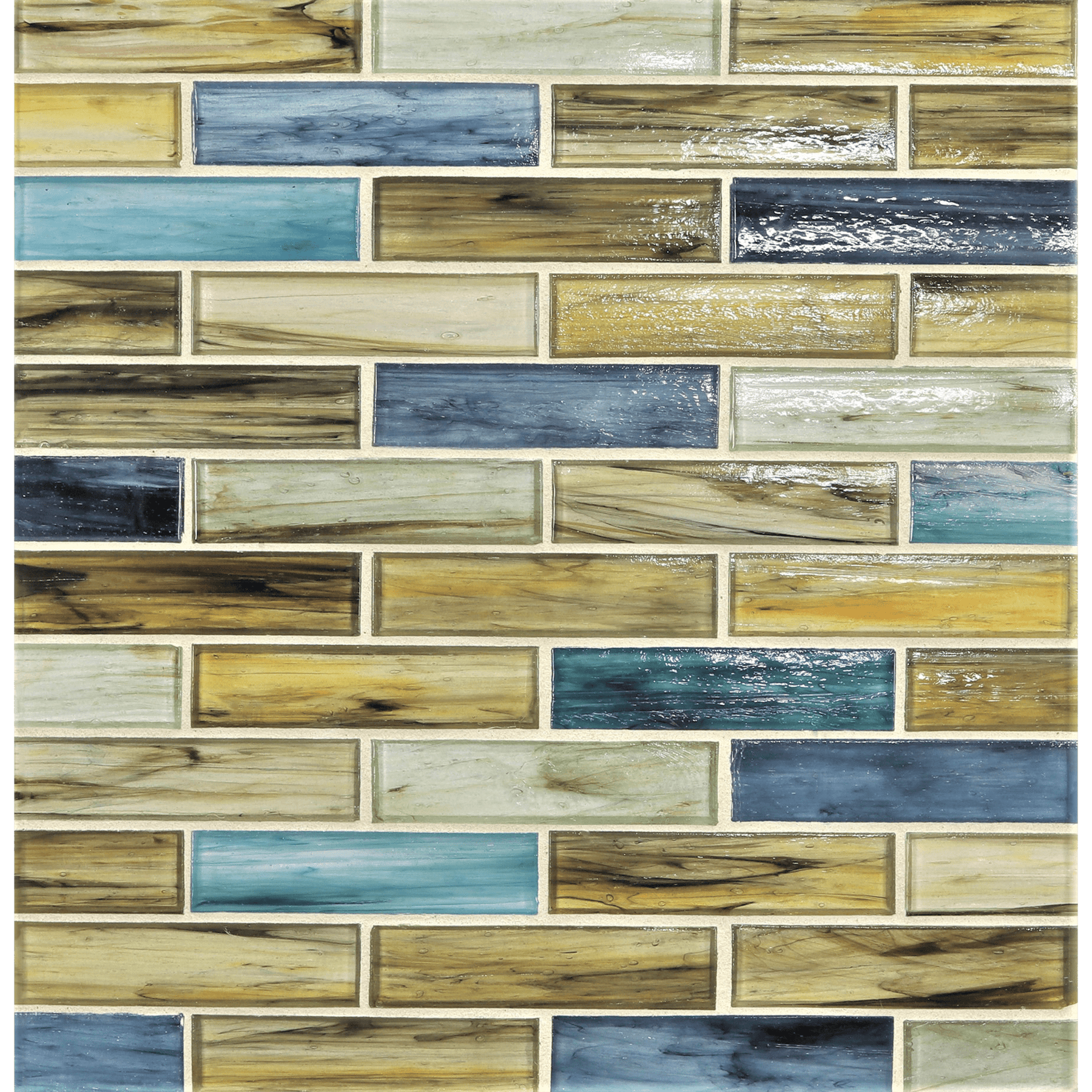 TOZEN: Ahou 1"x4" Staggered Joint Field Mosaic (9.92"x12.41" | natural)