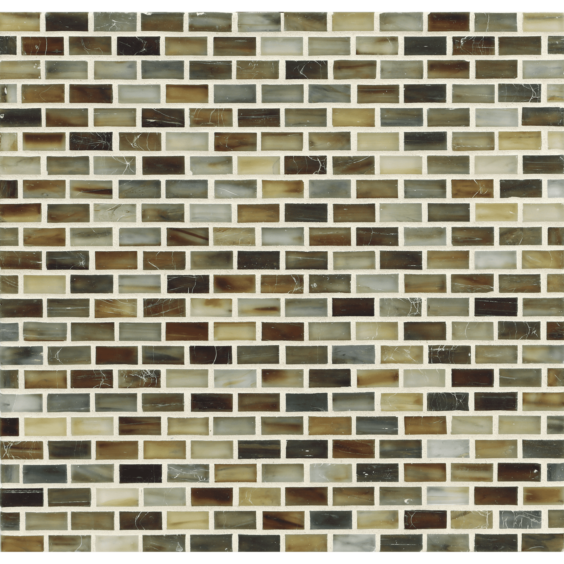 TOZEN: Copper 0.5"x1" Staggered Joint Field Mosaic (12.51"x12.51" | silk)