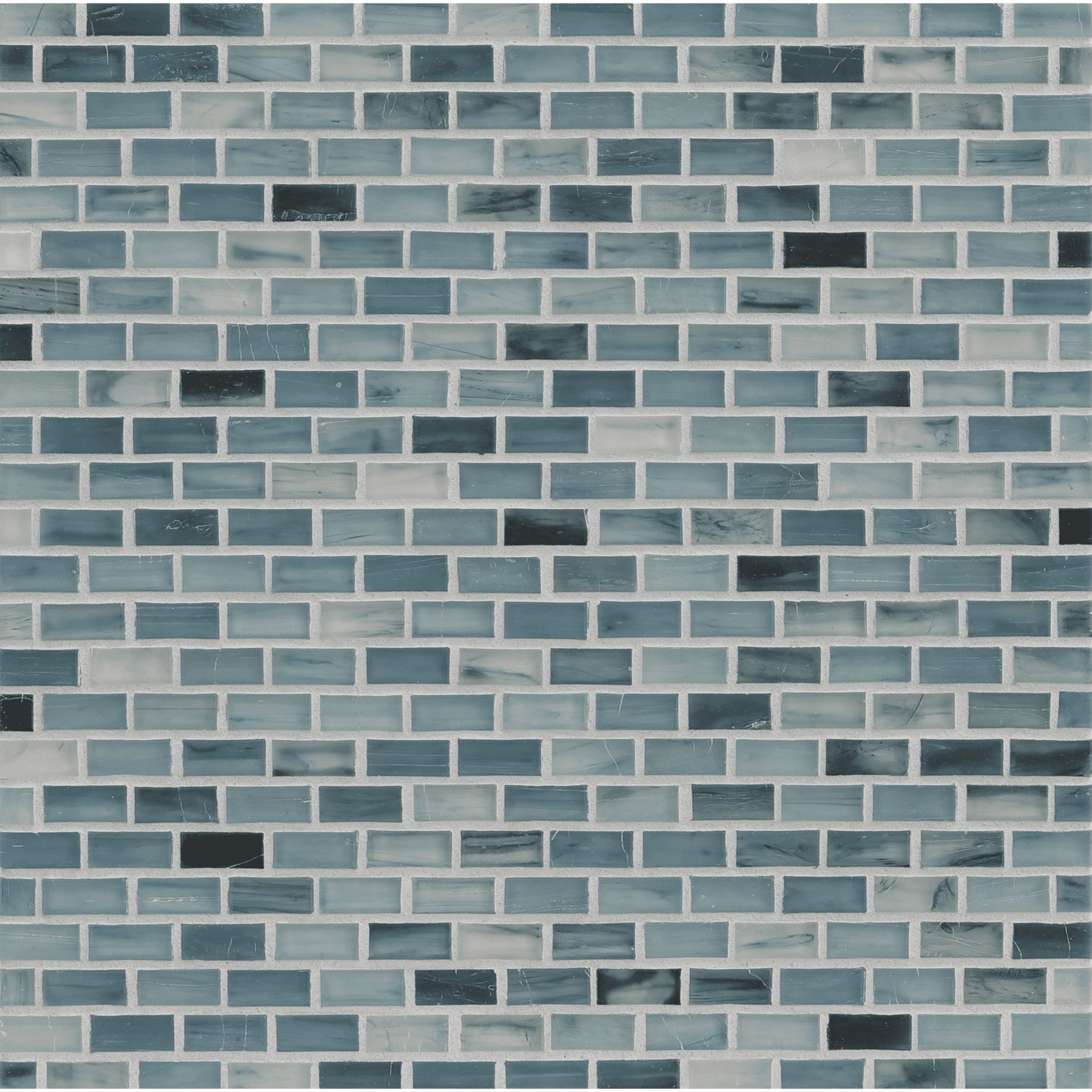 TOZEN: Iodine 0.5"x1" Staggered Joint Field Mosaic (12.51"x12.51" | silk)