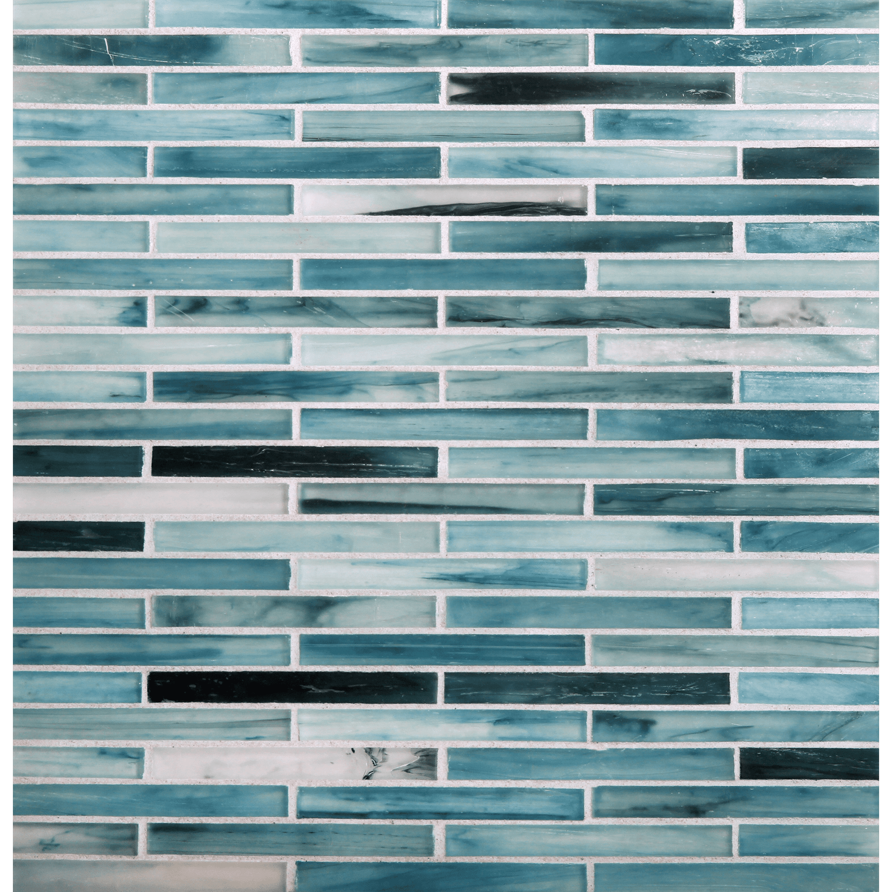 TOZEN: Iodine 0.5"x4" Staggered Joint Field Mosaic (9.92"x12.14" | silk)