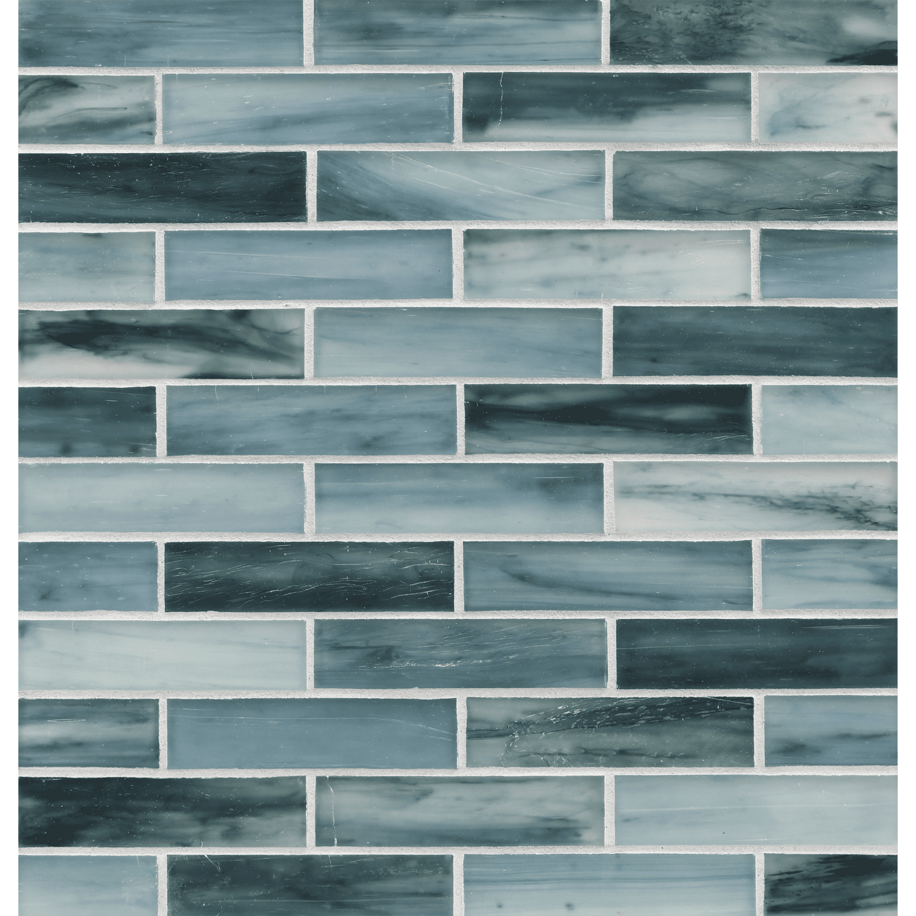 TOZEN: Iodine 1"x4" Staggered Joint Field Mosaic (9.92"x12.41" | silk)