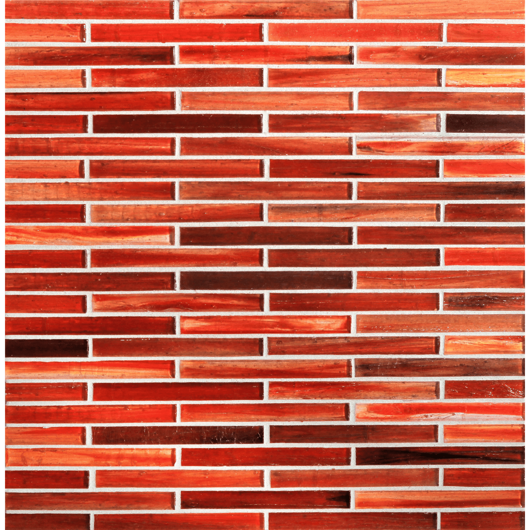 TOZEN: Marrakech Red 0.5"x4" Staggered Joint Field Mosaic (9.92"x12.14" | natural)