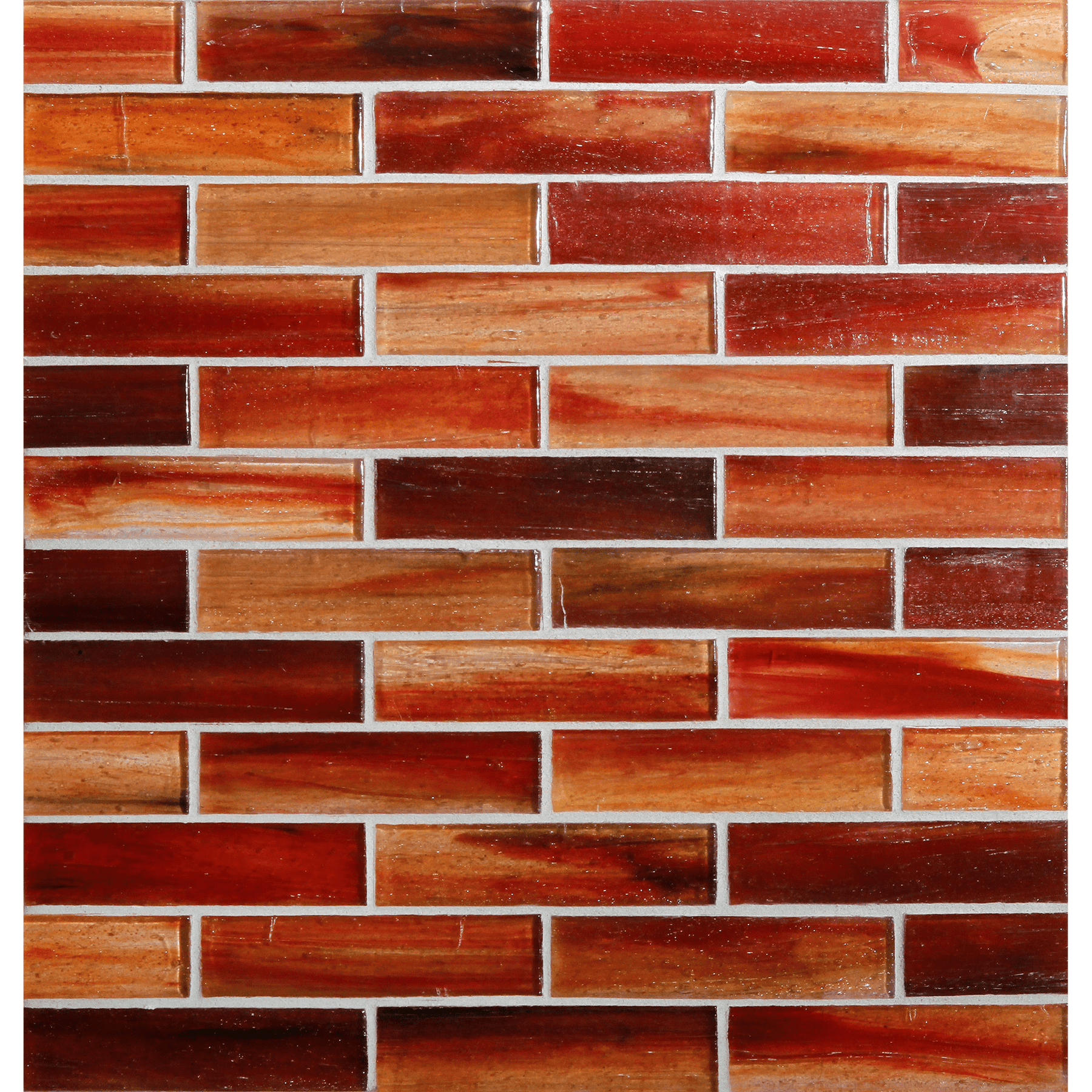 TOZEN: Marrakech Red 1"x4" Staggered Joint Field Mosaic (9.92"x12.41" | natural)