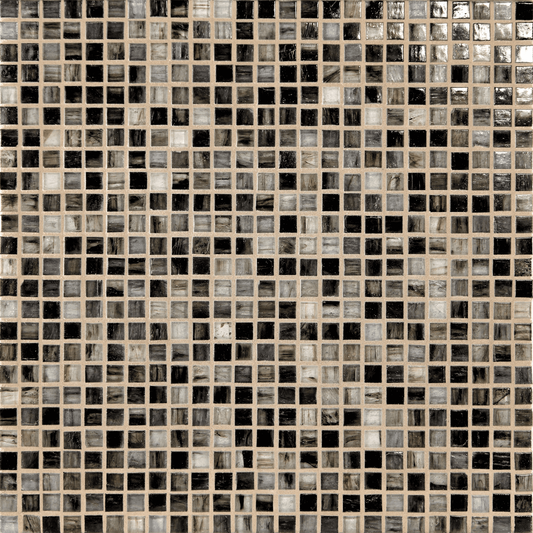 TOZEN: Nickel 0.5"x0.5" Straight Stack Field Mosaic (12.52"x12.52" | natural)