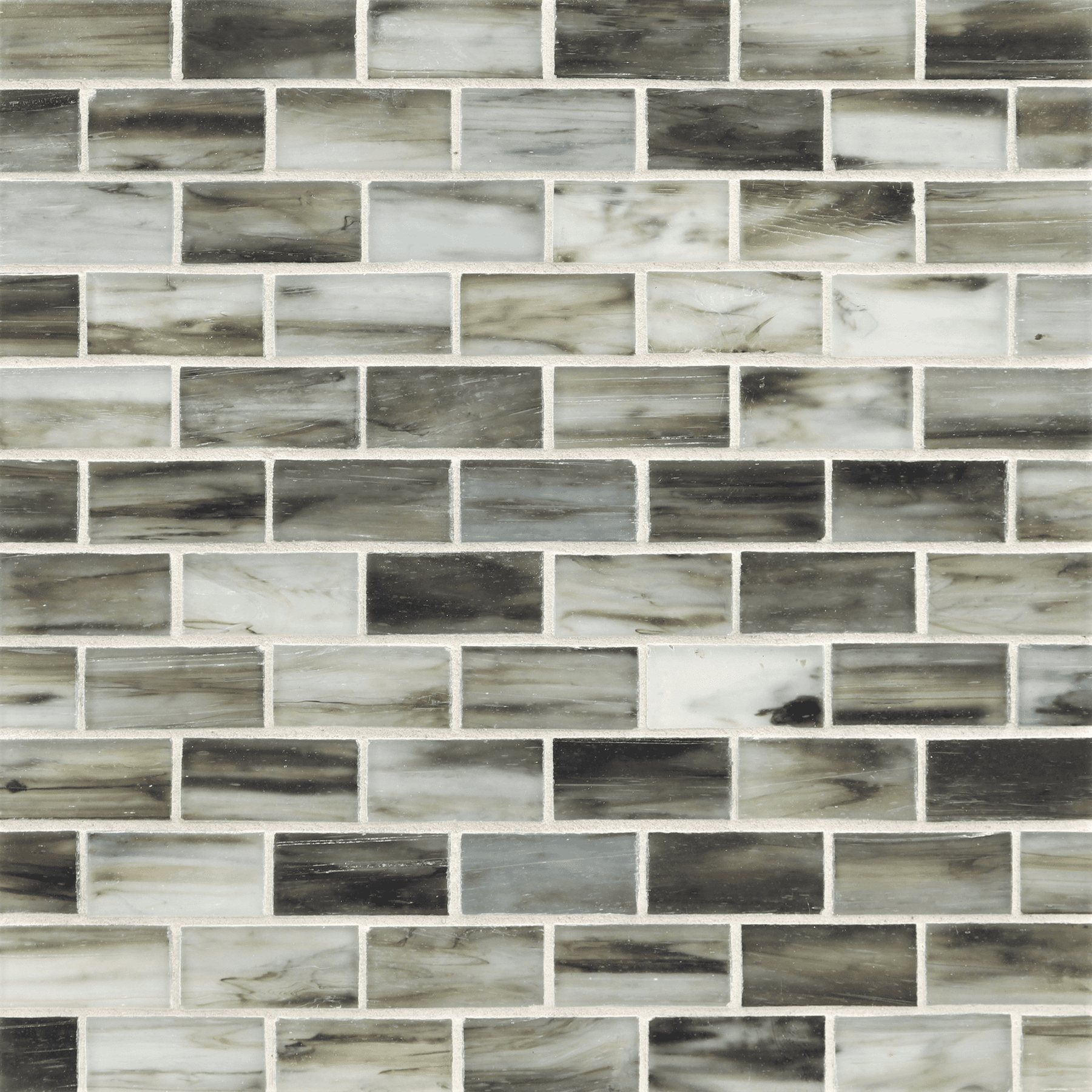 TOZEN: Nickel 1"x2" Staggered Joint Field Mosaic (11.52"x12.51" | silk)