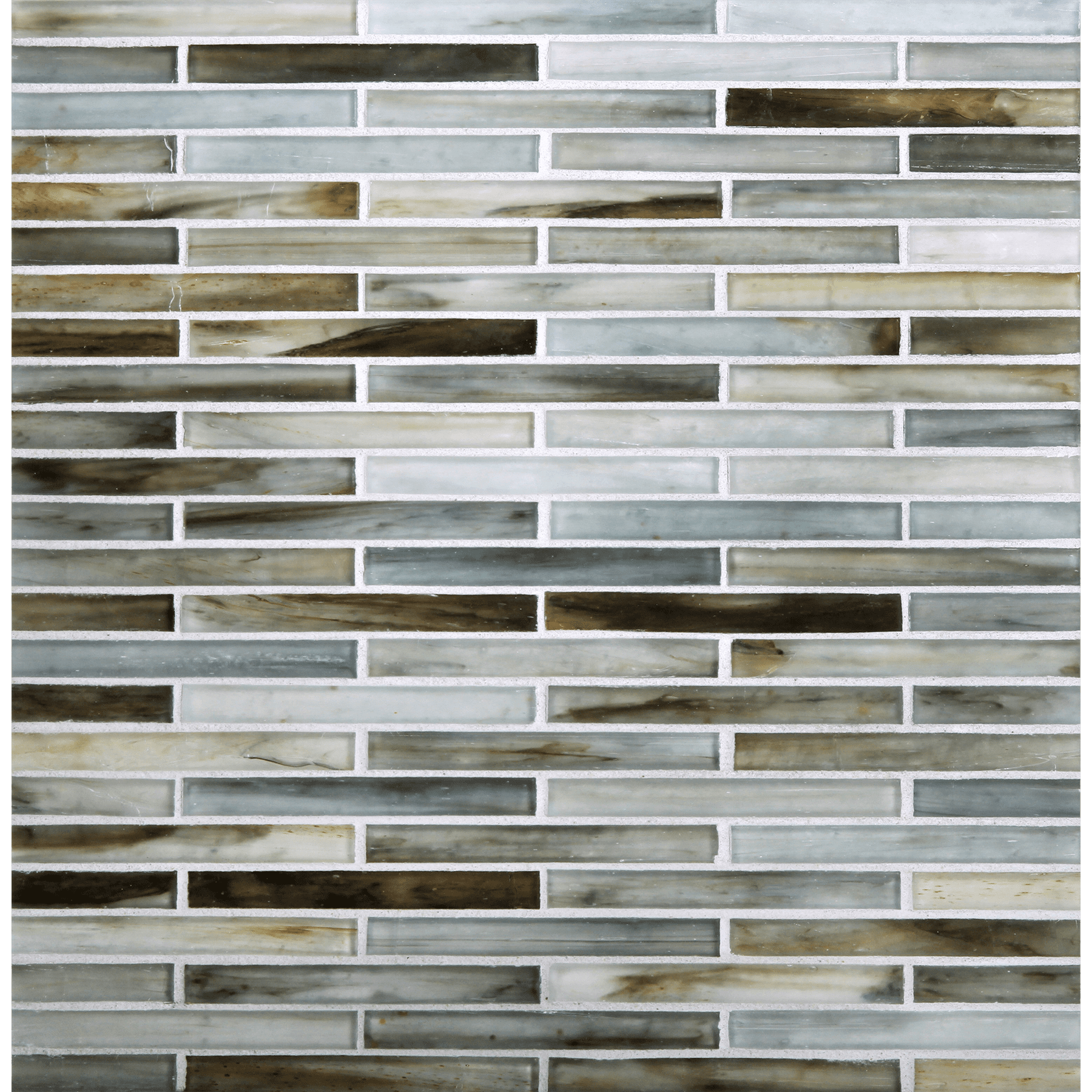 TOZEN: Strontium 0.5"x4" Staggered Joint Field Mosaic (9.92"x12.14" | silk)