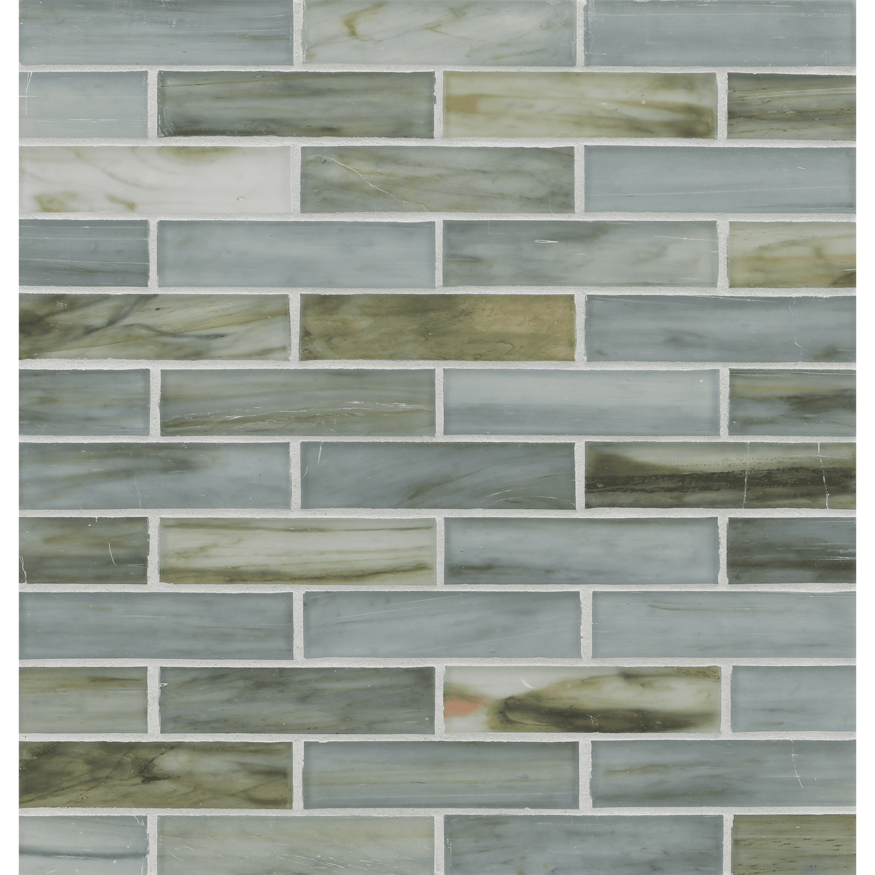 TOZEN: Strontium 1"x4" Staggered Joint Field Mosaic (9.92"x12.41" | silk)