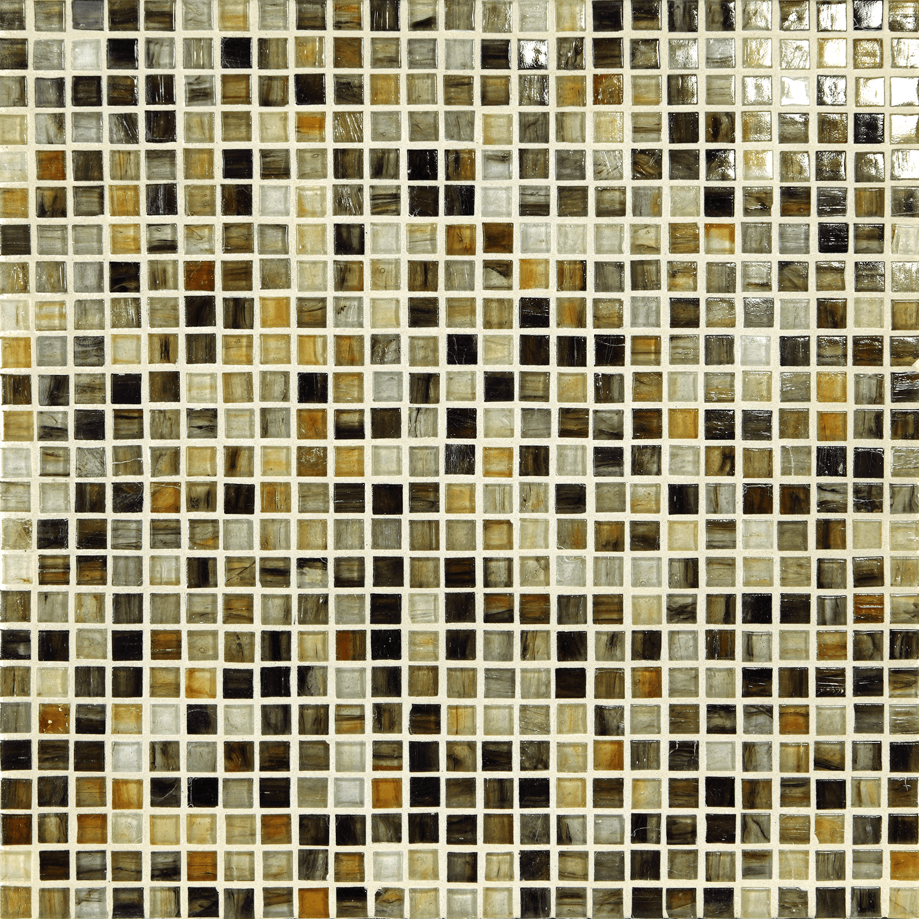 TOZEN: Tin 0.5"x0.5" Straight Stack Field Mosaic (12.52"x12.52" | natural)