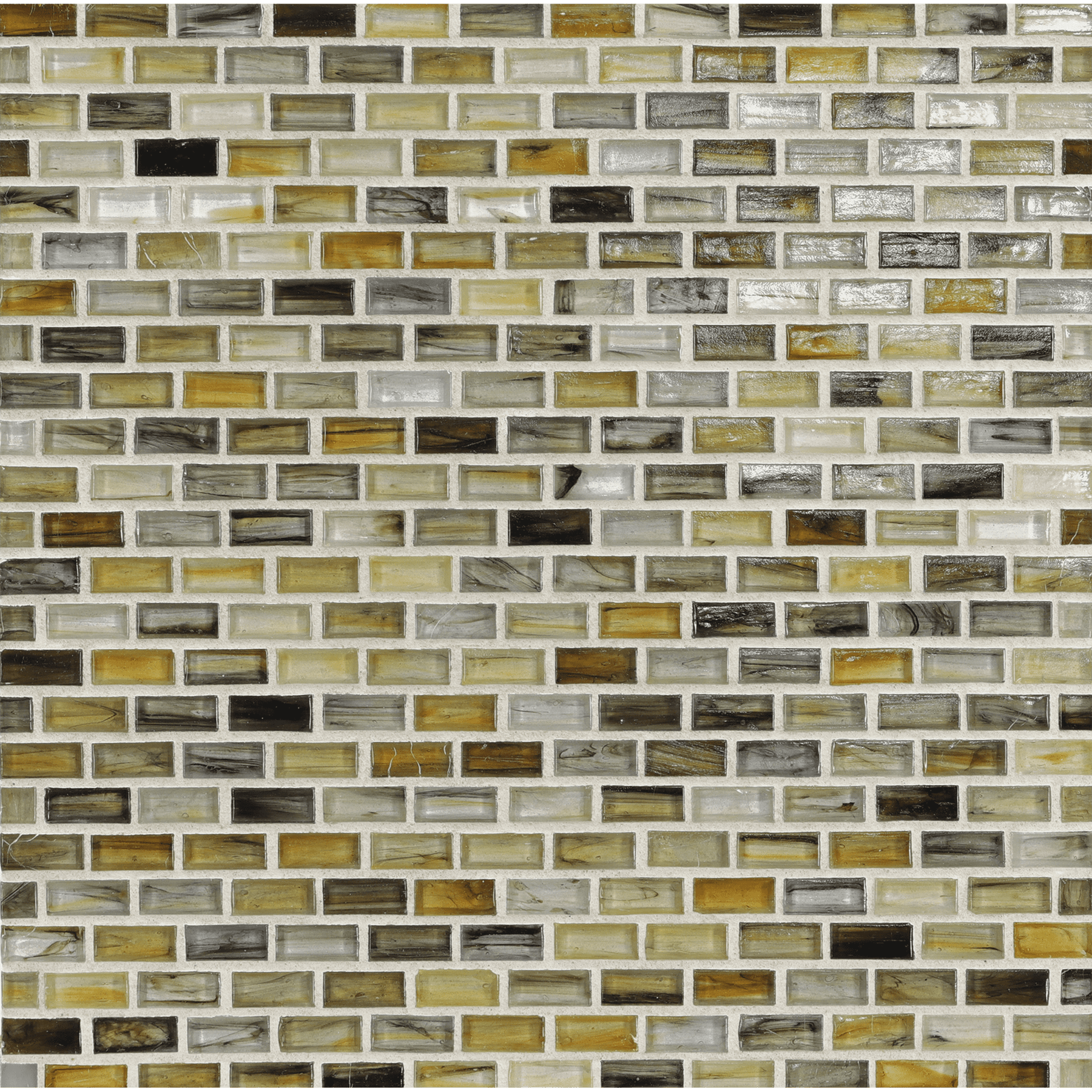 TOZEN: Tin 0.5"x1" Staggered Joint Field Mosaic (12.51"x12.51" | natural)