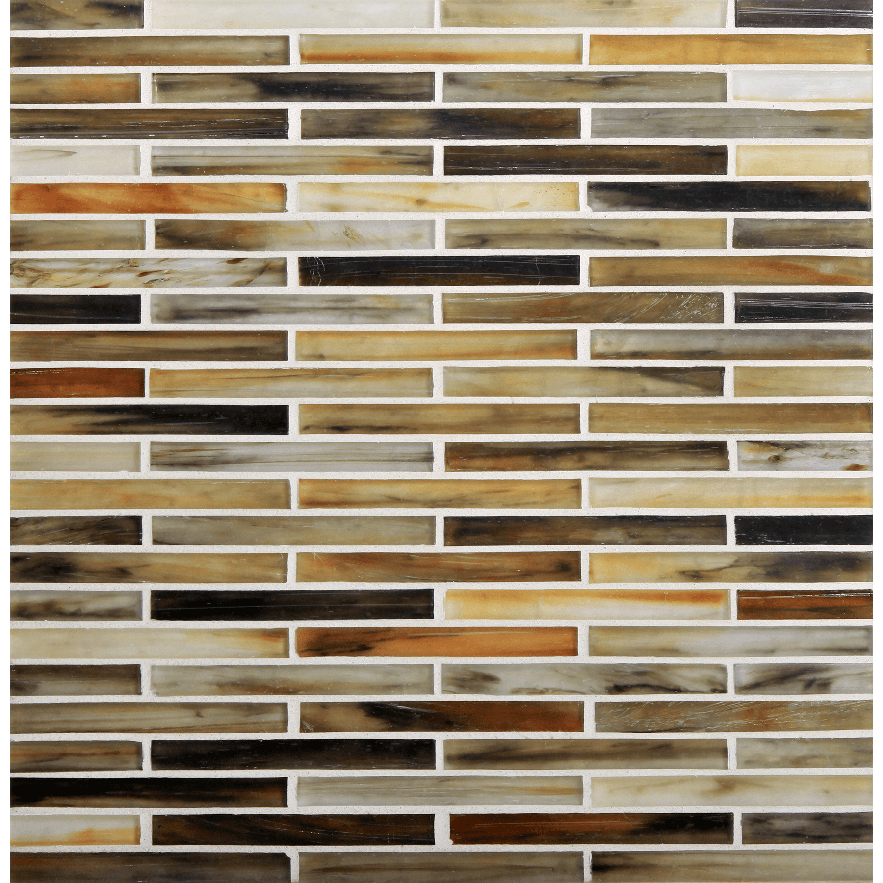 TOZEN: Tin 0.5"x4" Staggered Joint Field Mosaic (9.92"x12.14" | silk)