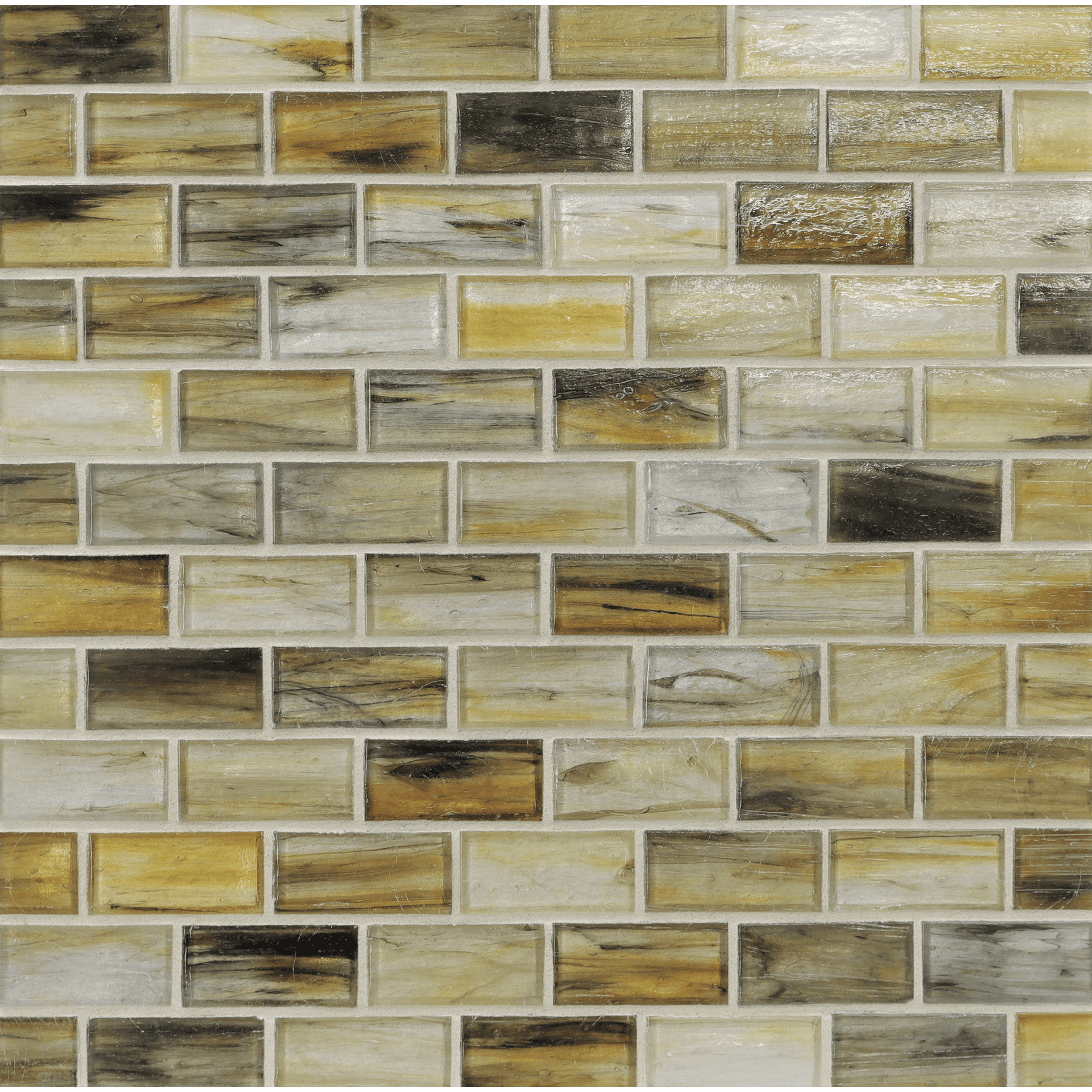 TOZEN: Tin 1"x2" Staggered Joint Field Mosaic (11.52"x12.51" | natural)
