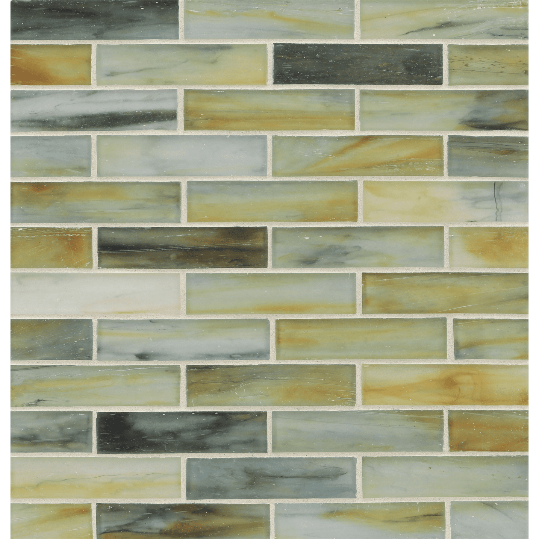 TOZEN: xenon 1"x4" Staggered Joint Field Mosaic (9.92"x12.41" | silk)