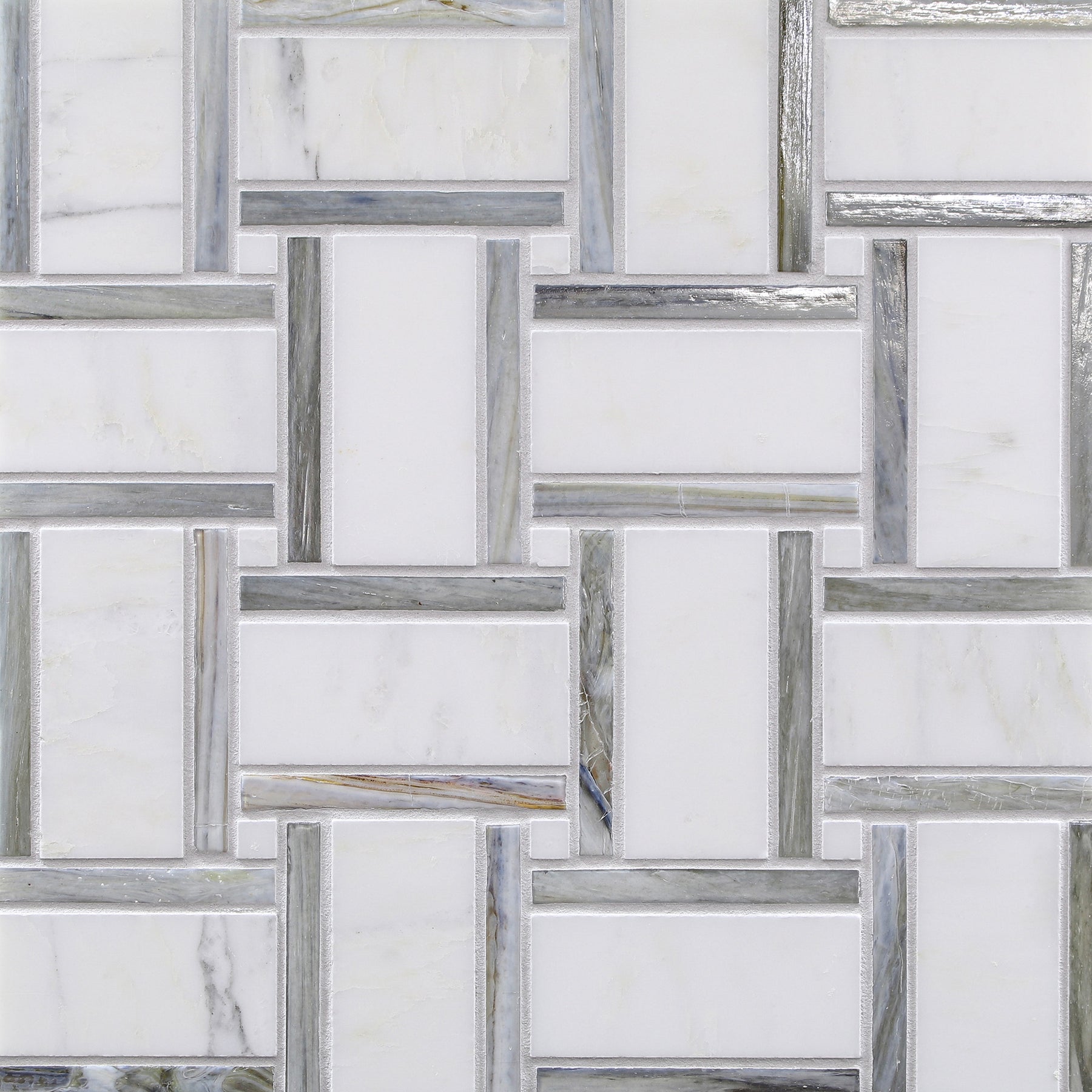 VESUVIO: Himalayan Panama Weave Basketweave Field Mosaic (12.68"x12.68" | multi)