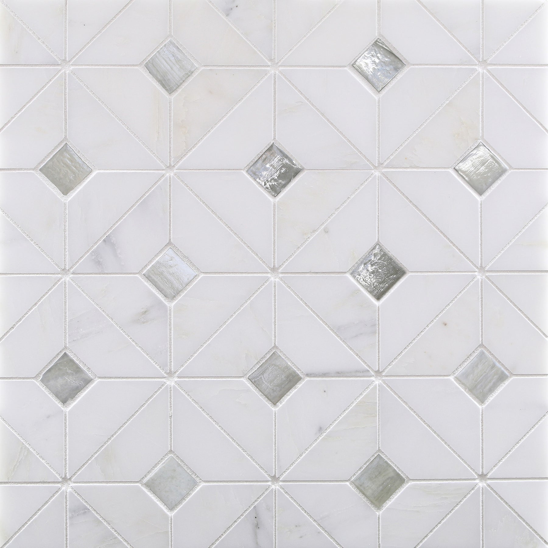VESUVIO: White Mountain Quilt Lattice Field Mosaic (9.76"x9.76" | multi)