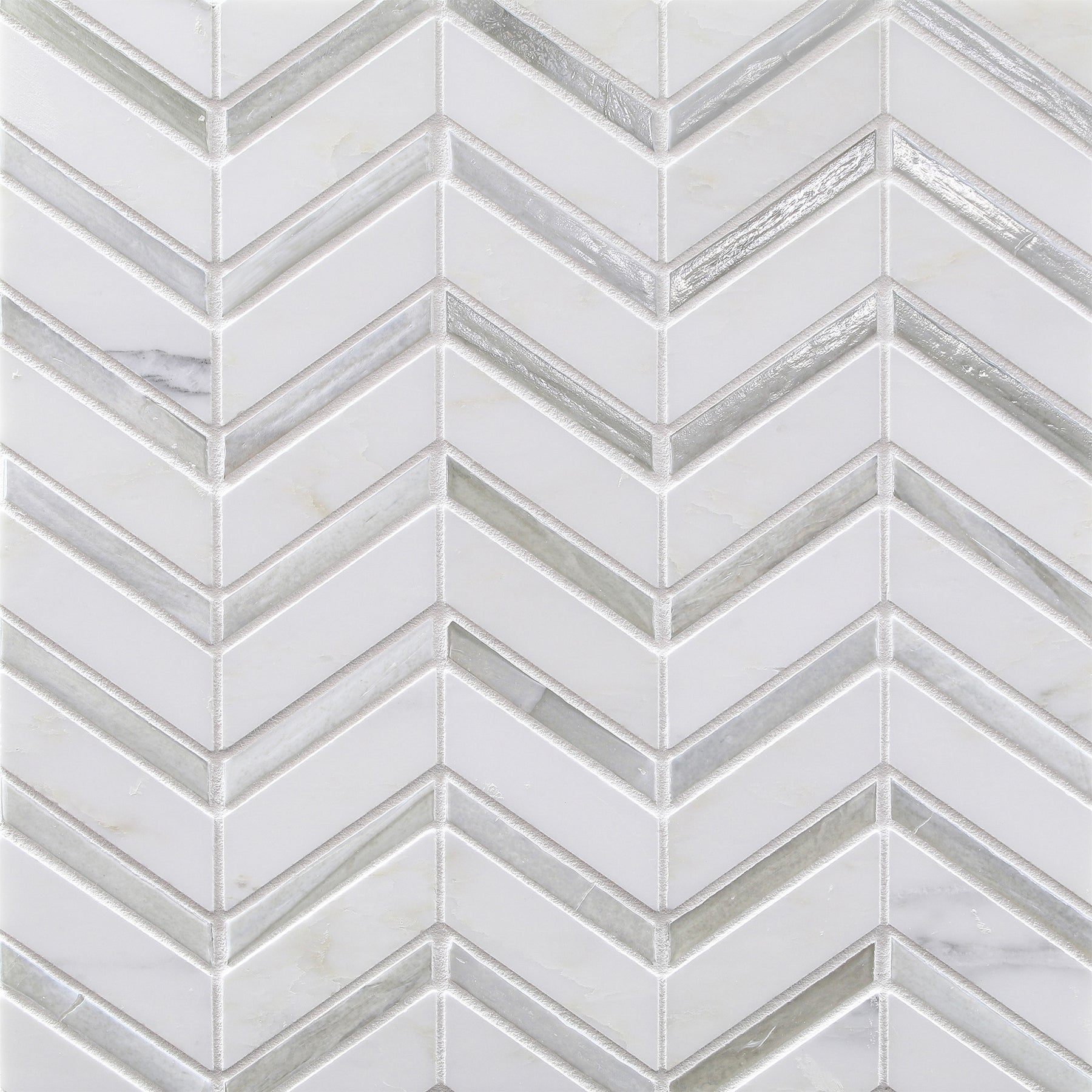 VESUVIO: White Mountain Seesaw Chevron Field Mosaic (10.47"x11.42" | multi)