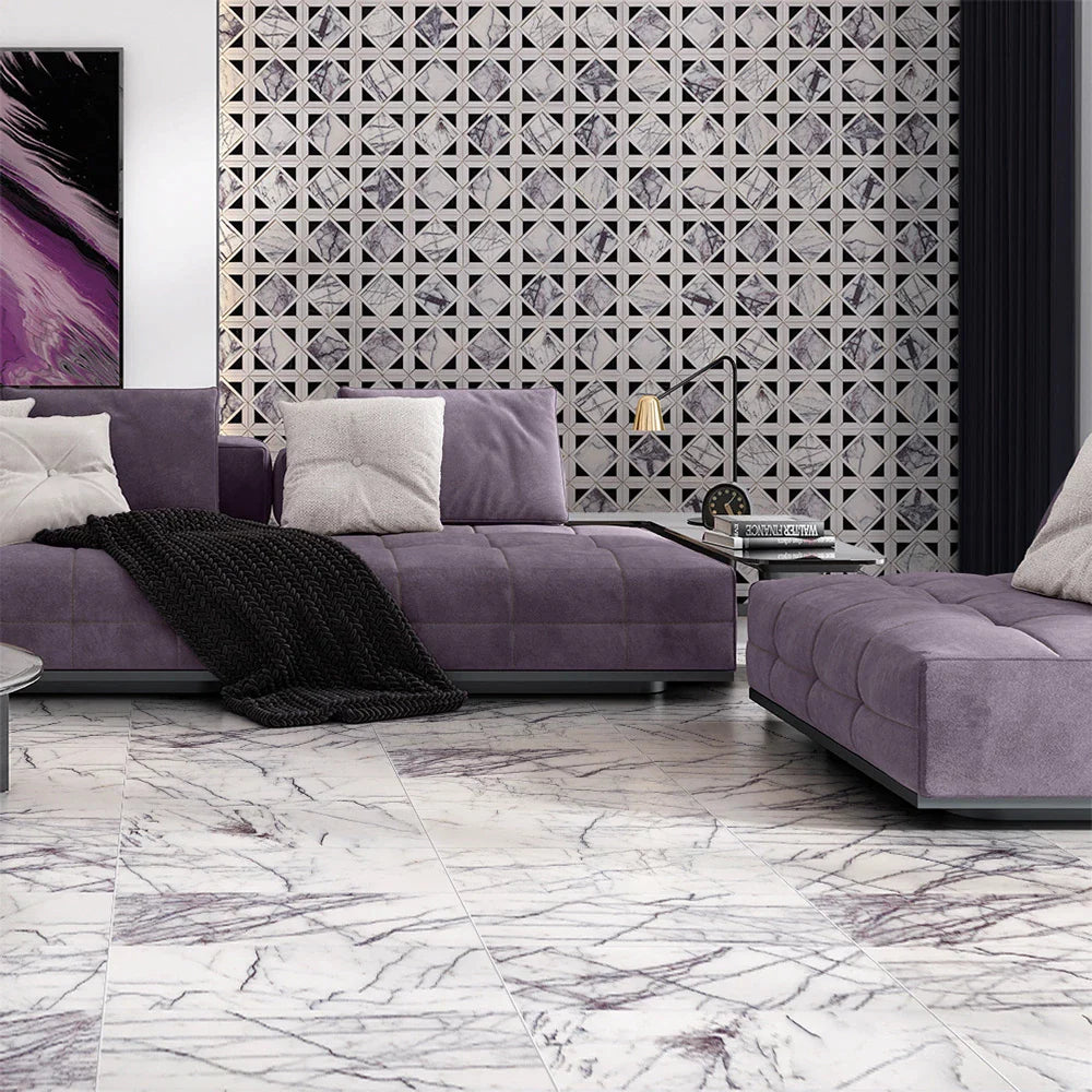 lilac kent marble mosaic 13&9_16x13&9_16x3_8 honed distributed by surface group