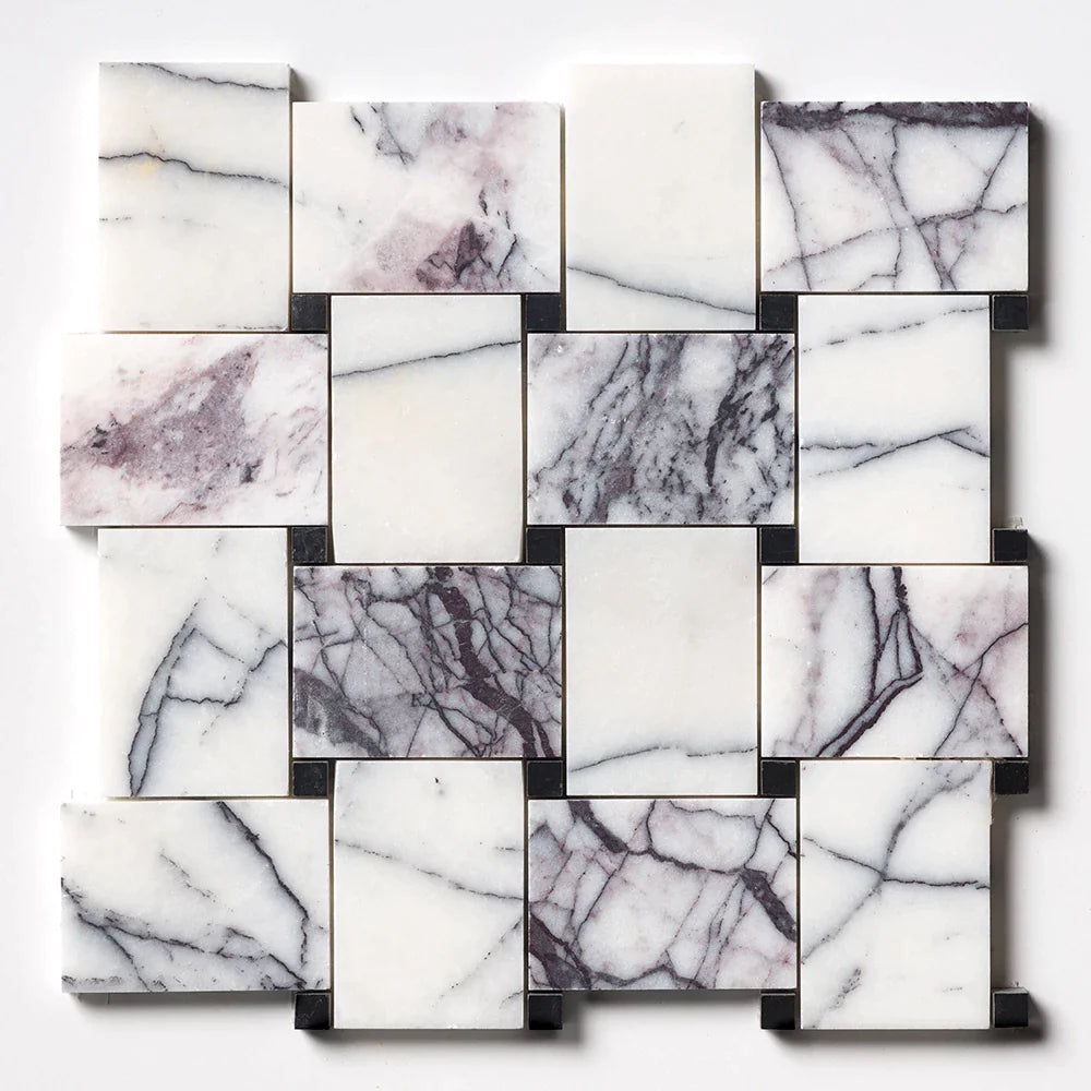 lilac pinwheel marble mosaic 12x12x3_8 honed distributed by surface group