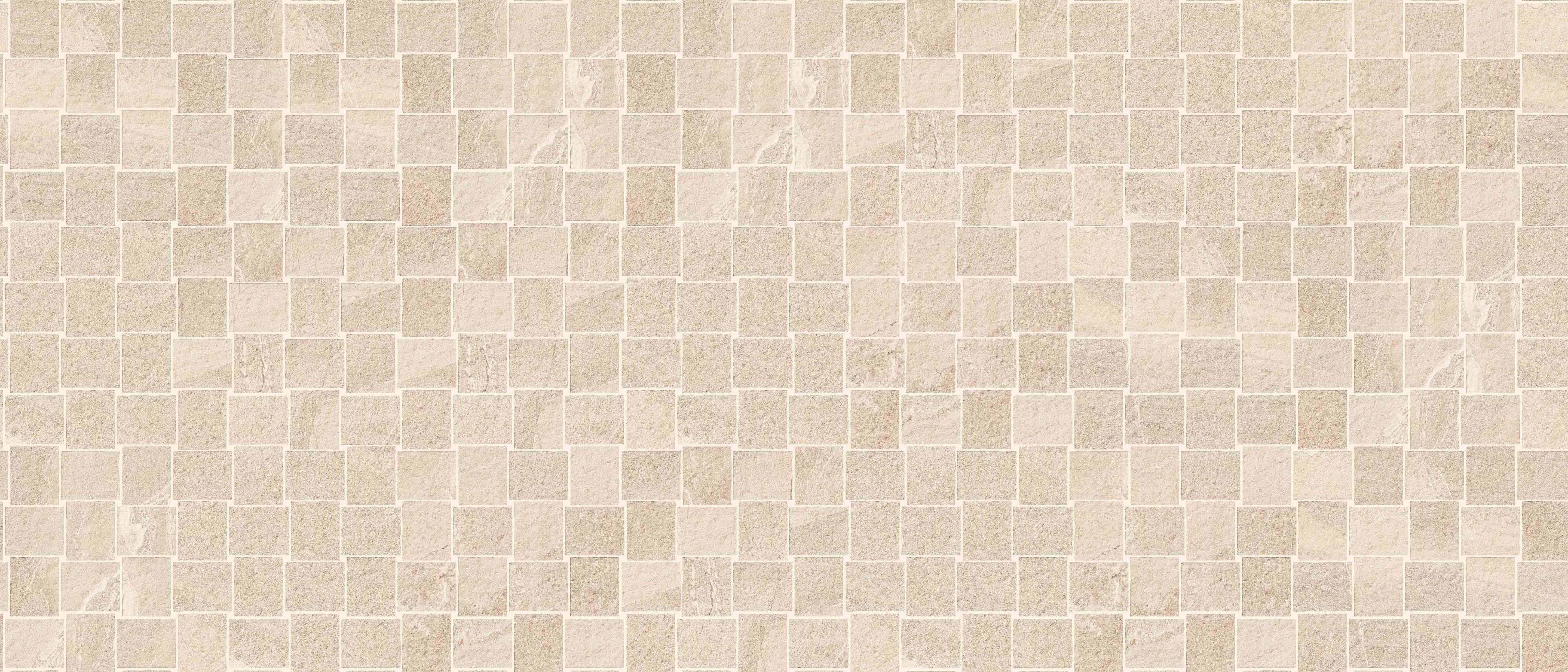 MILESTONE: East Beige Rectangle Basketweave Field Mosaic (12"x12"x9mm | matte | rectified)