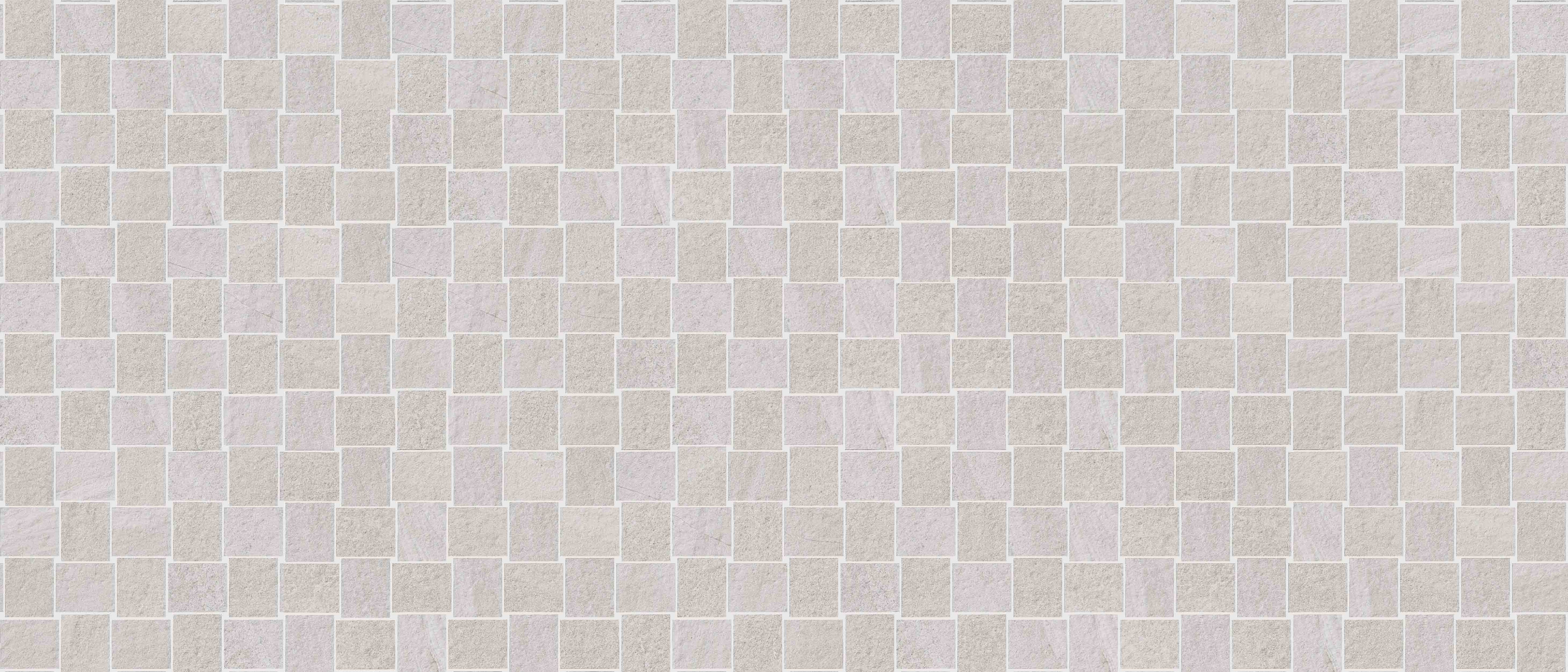 MILESTONE: North White Rectangle Basketweave Field Mosaic (12"x12"x9mm | matte | rectified)