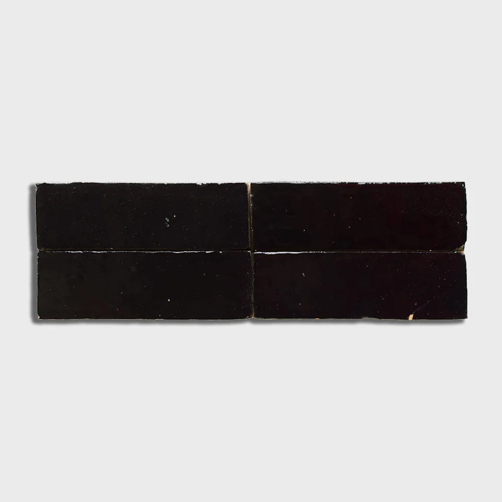 moroccan zellige noir subway zellige field tile 2x6x5_8 glossy distributed by surface group