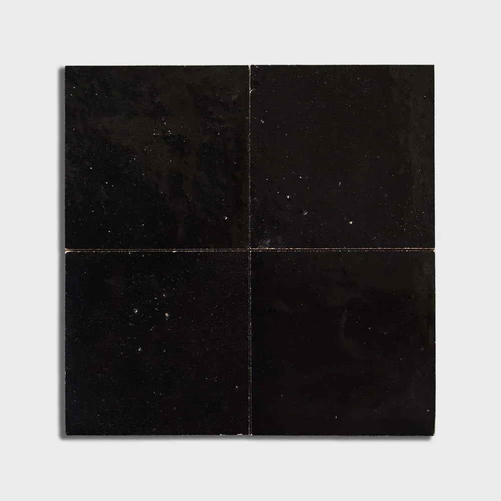 moroccan zellige noir zellige field tile 4x4x1_2 glossy distributed by surface group