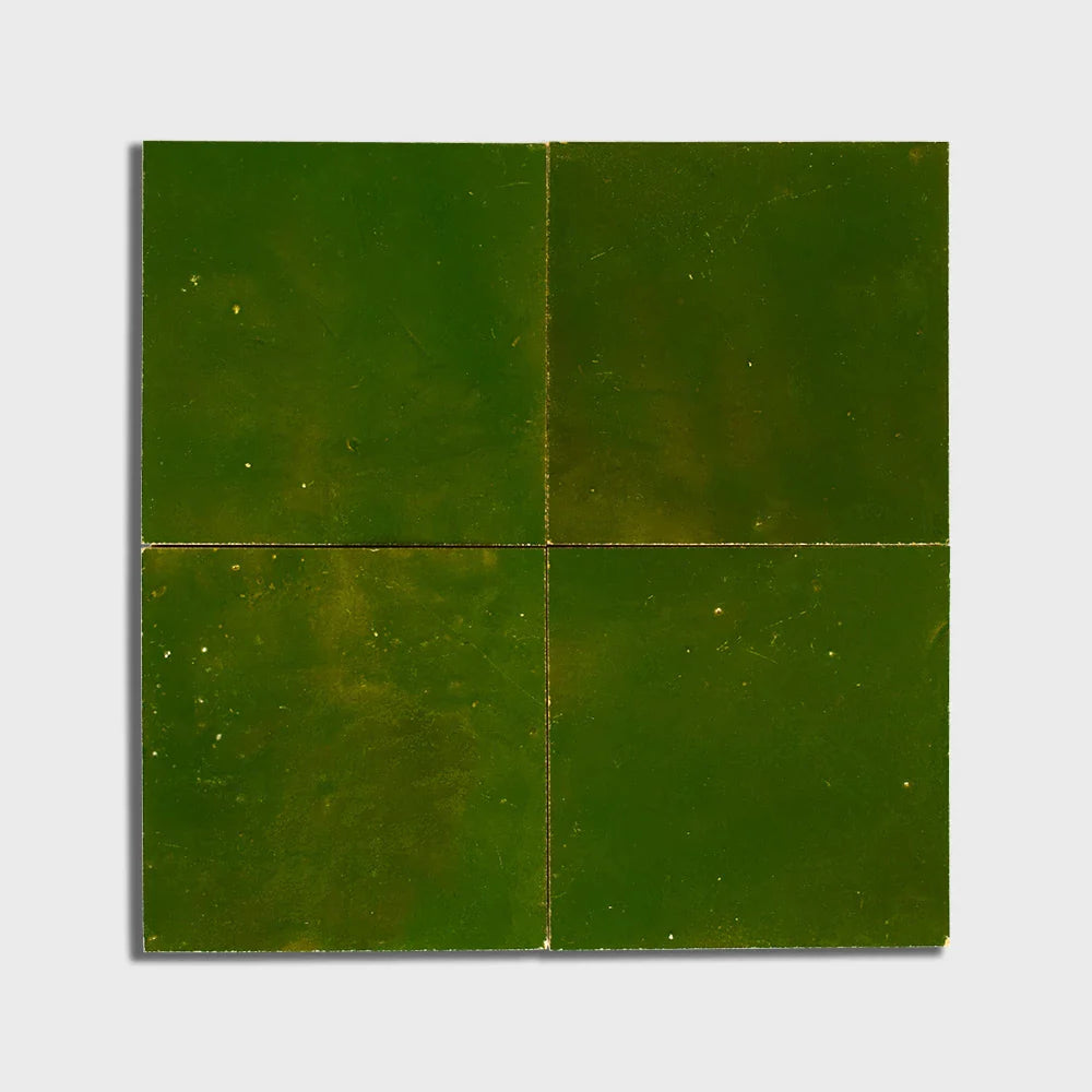 moroccan zellige vert imperial zellige field tile 4x4x1_2 glossy distributed by surface group