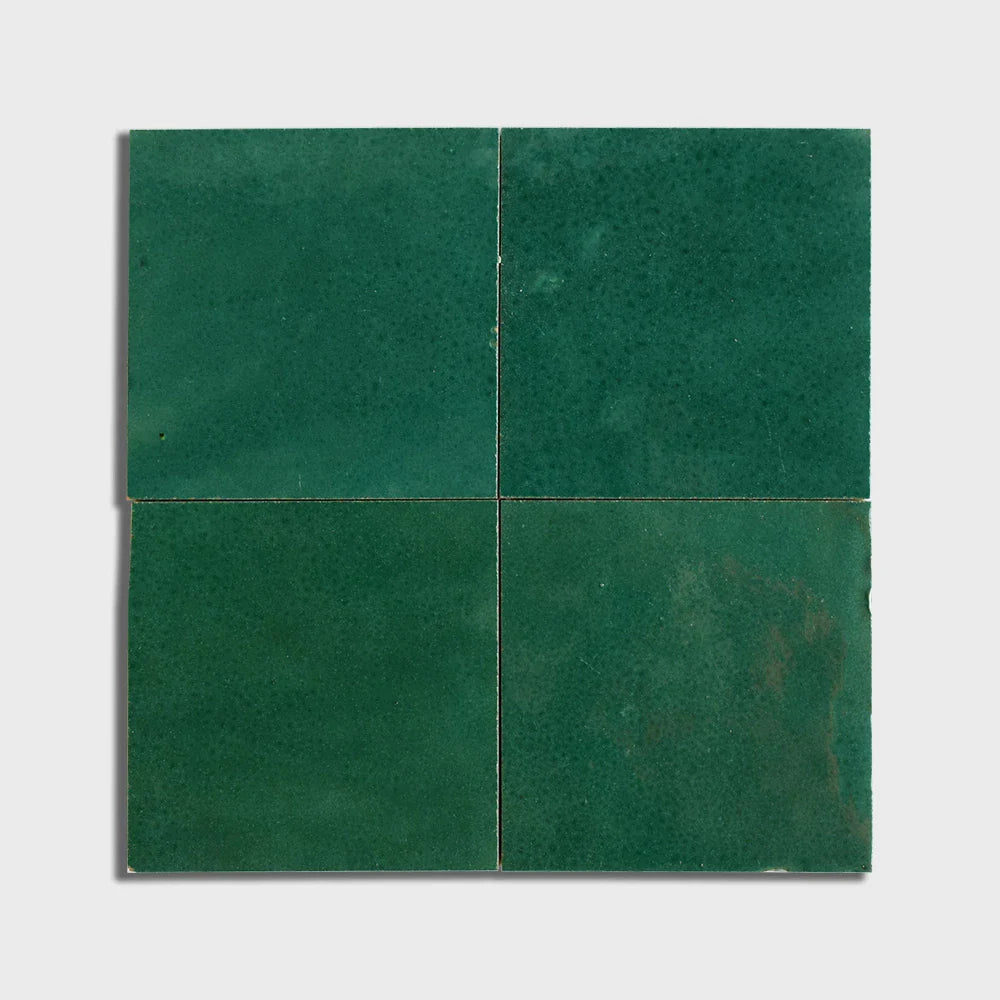 moroccan zellige vert menthe zellige field tile 4x4x1_2 glossy distributed by surface group