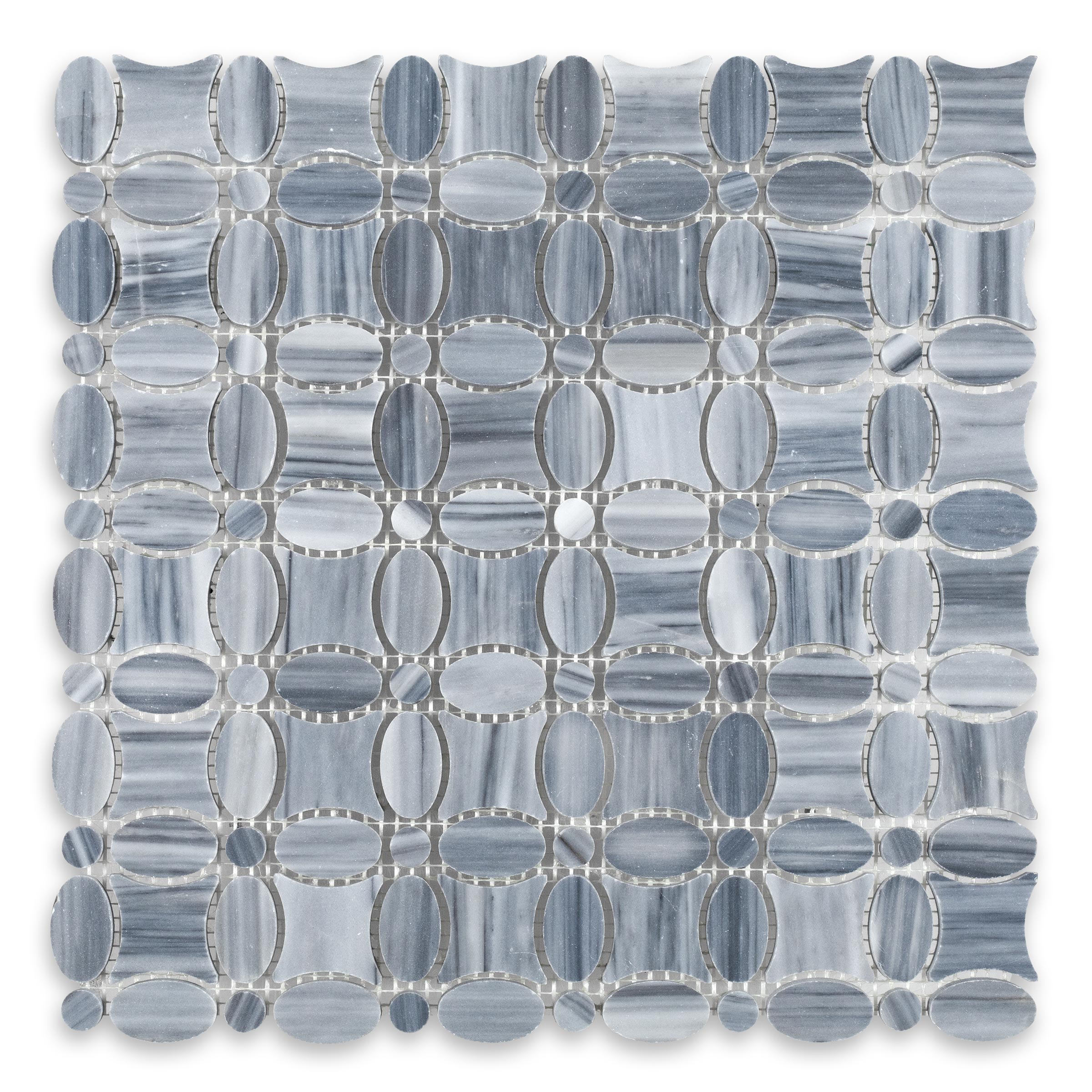 BARDIGLIO VEINCUT: Marble Flower Mosaic (13"x13"x3/8" | Polished)