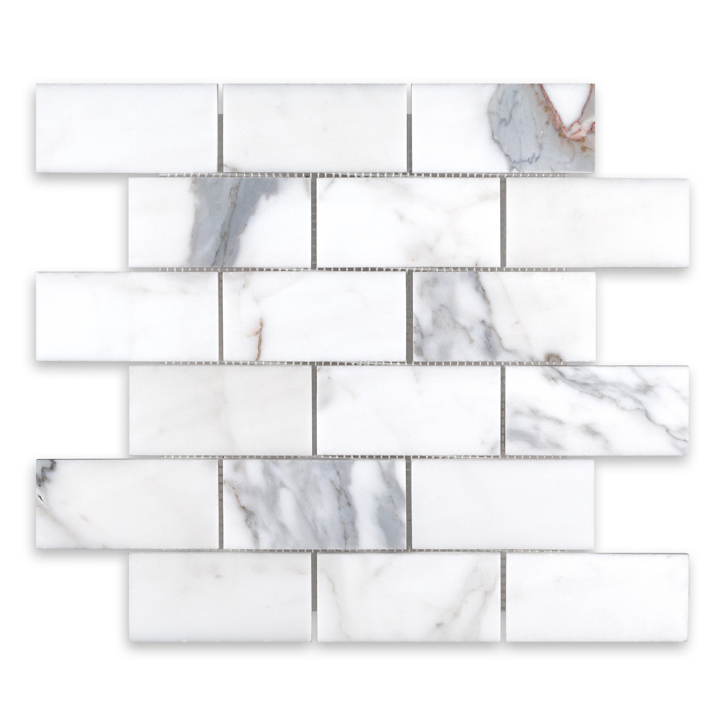 CALACATTA GOLD: Marble 2"x4" Staggered Joint Mosaic (11 3/4"x12"x3/8" | Polished)