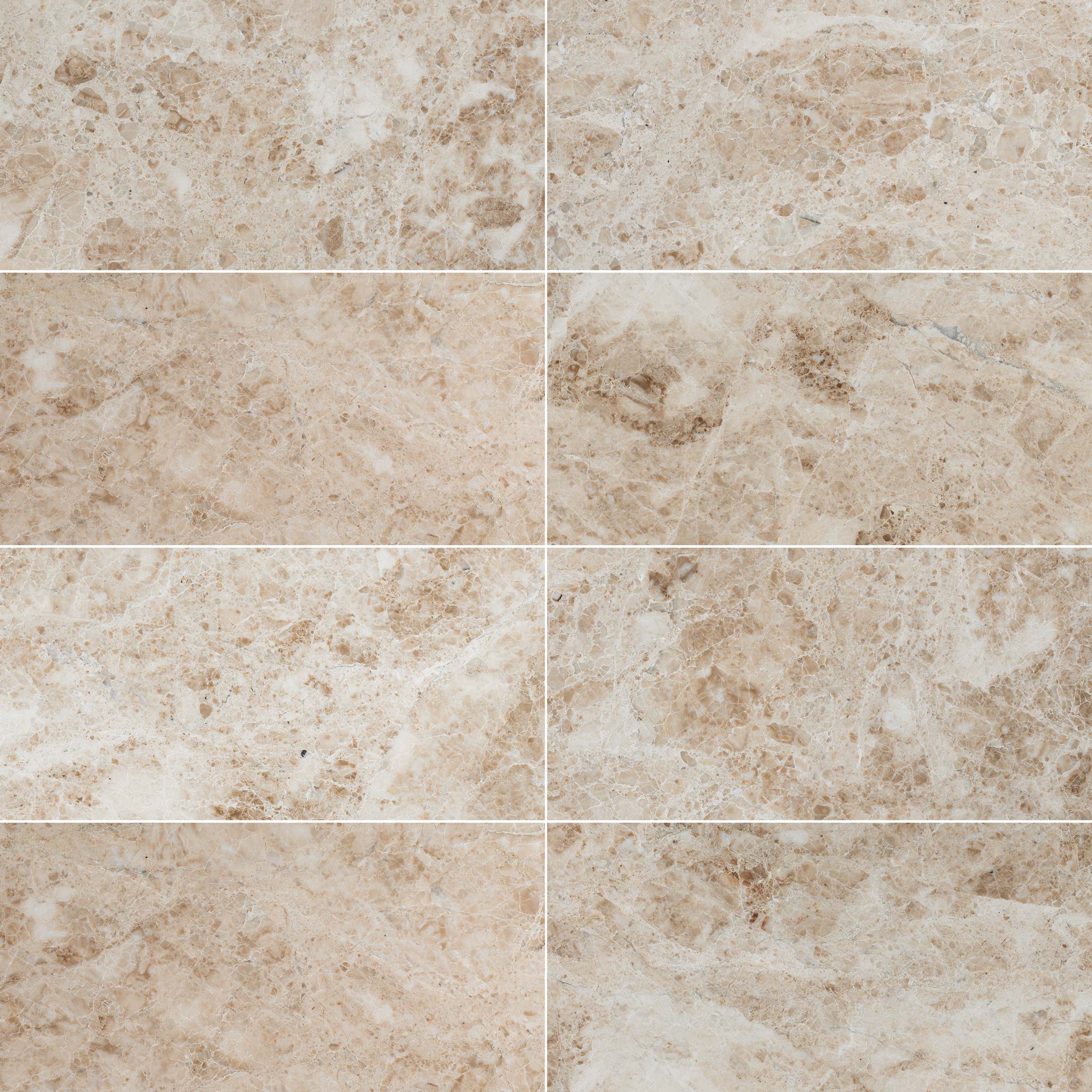 CREMA CAPPUCCINO: Marble Rectangle Field Tile (12"x24"x1/2" | Polished)