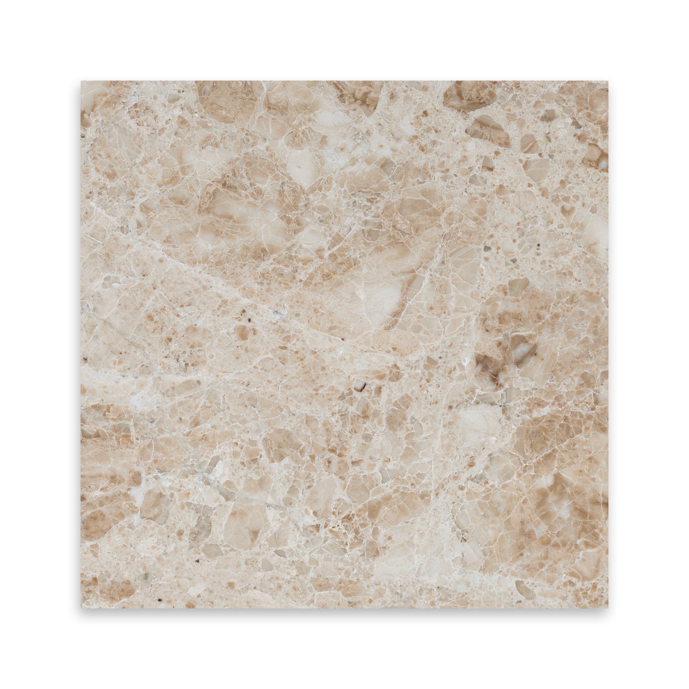 CREMA CAPPUCCINO: Marble Square Field Tile (18"x18"x1/2" | Polished)