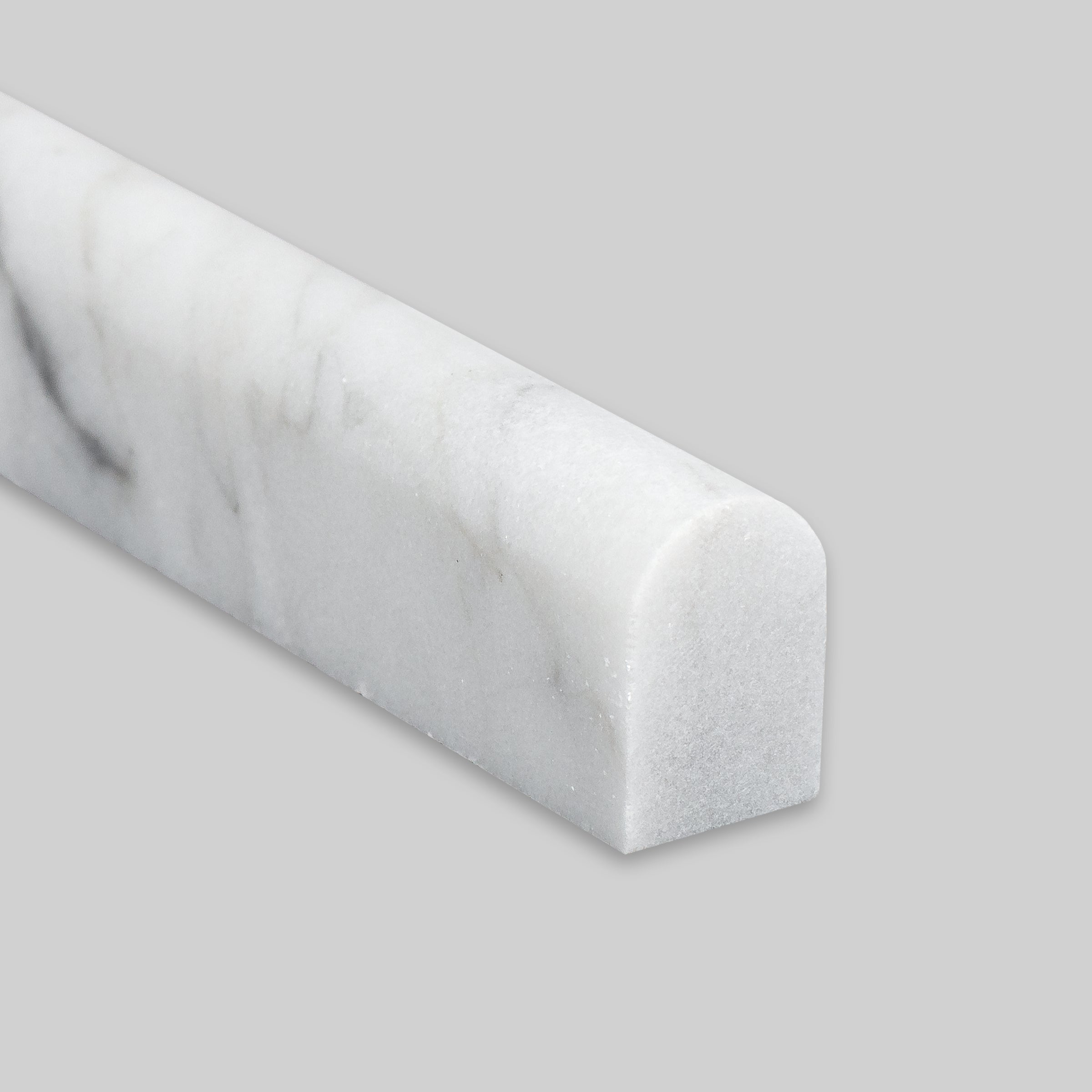 WHITE CARRARA: Marble Mini Pensil Liner Tile Accessory (1/2"x12"x3/4" | Honed)