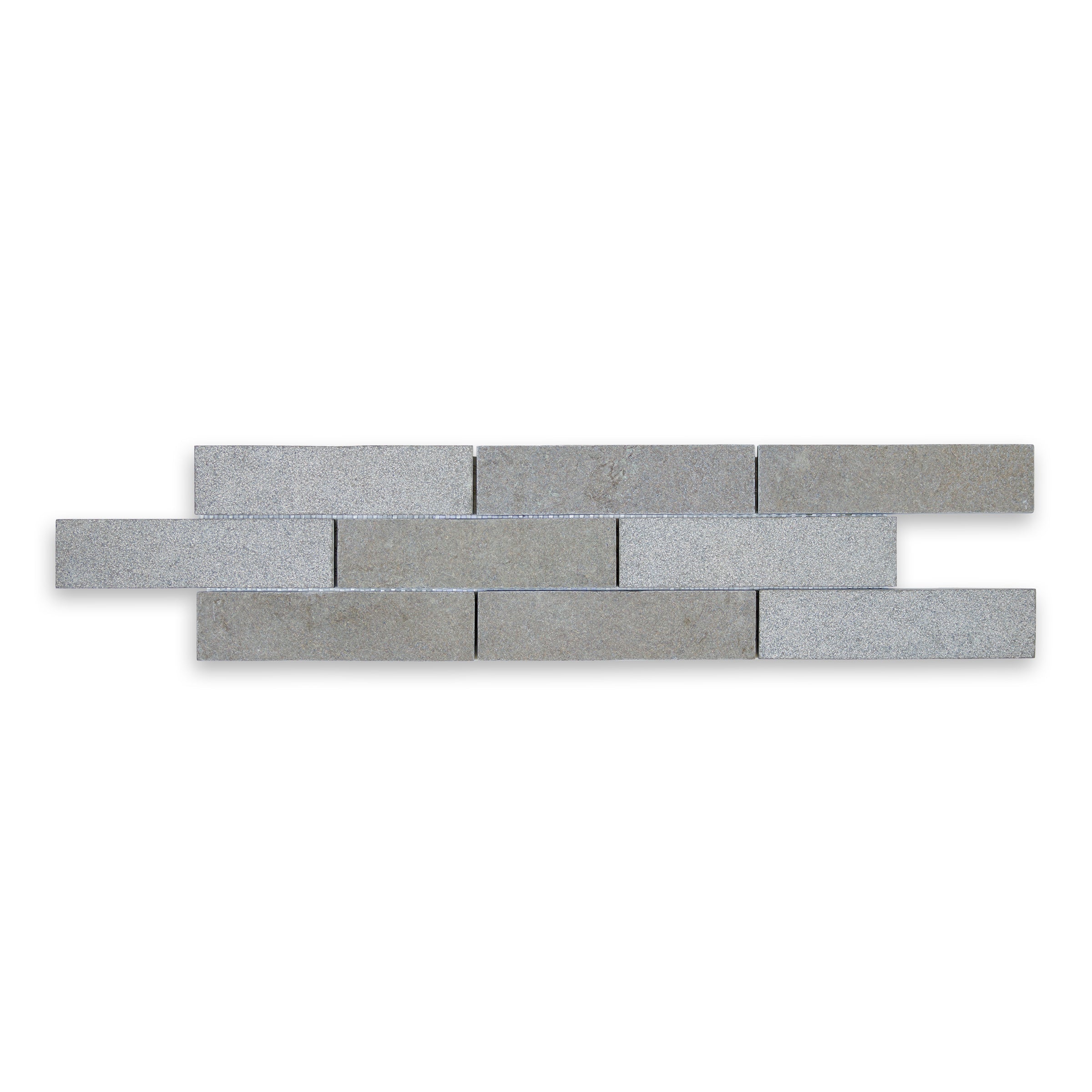 purebeck grey limestone brick offset mosaic bush hammered distressed grey 2x8x3_8 product surface group natural stone resource