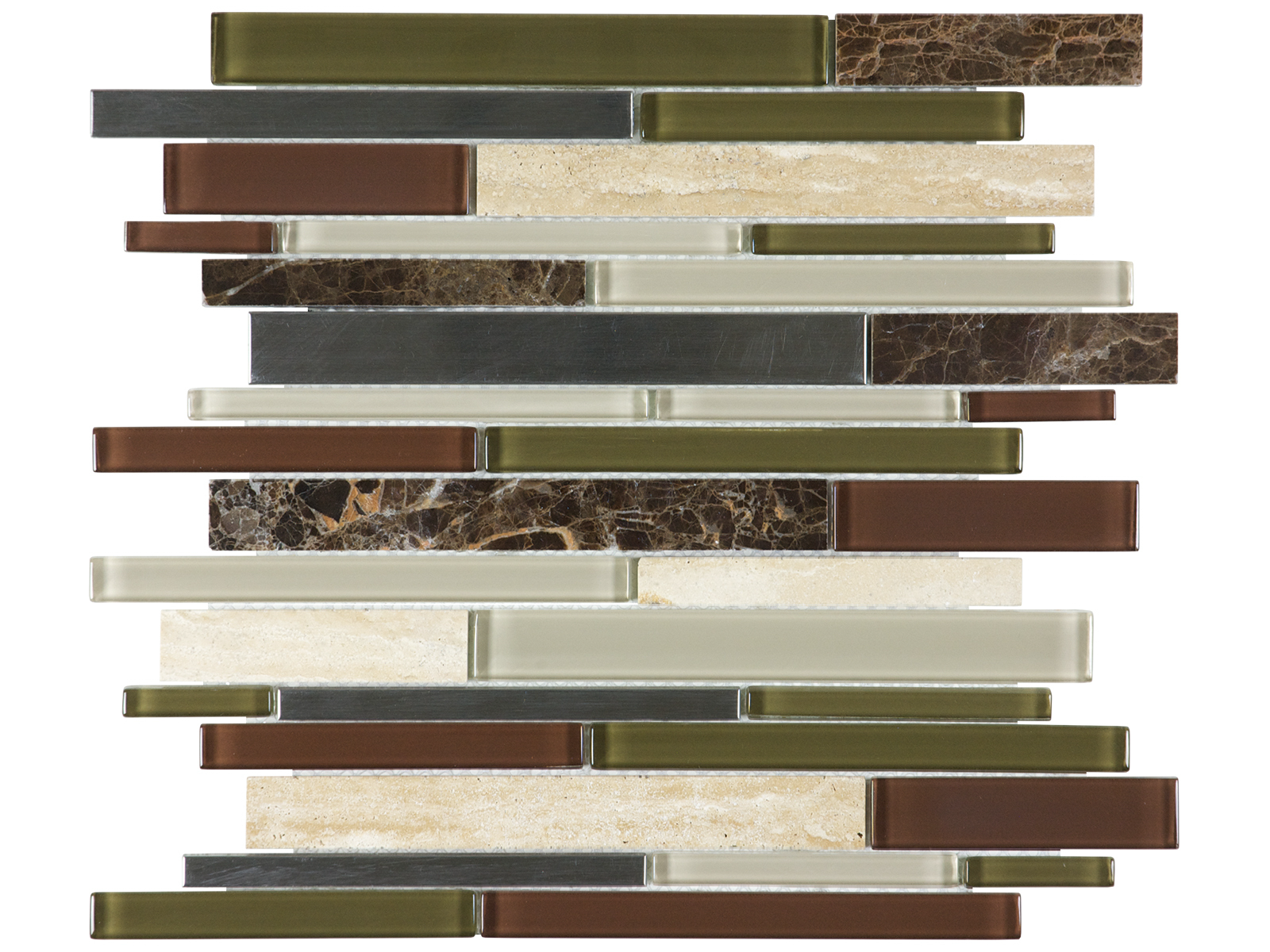 anatolia glass stone deep grotto random strip glass stone blend multi glass wall mosaic multi multi mesh sold by surface group international