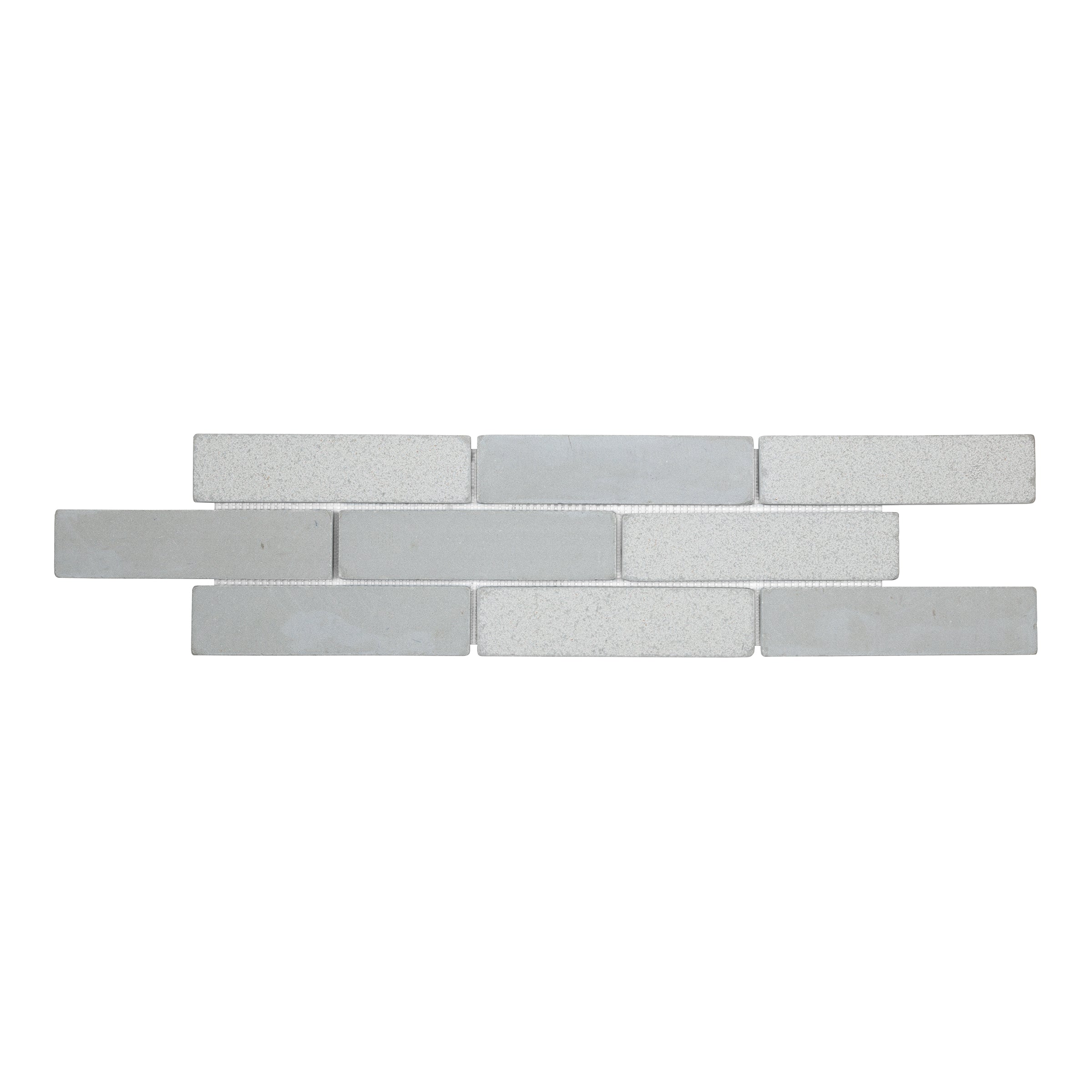 skyline sandstone brick offset mosaic bush hammered tumbled light grey 2x8x3_8 product surface group natural stone resource