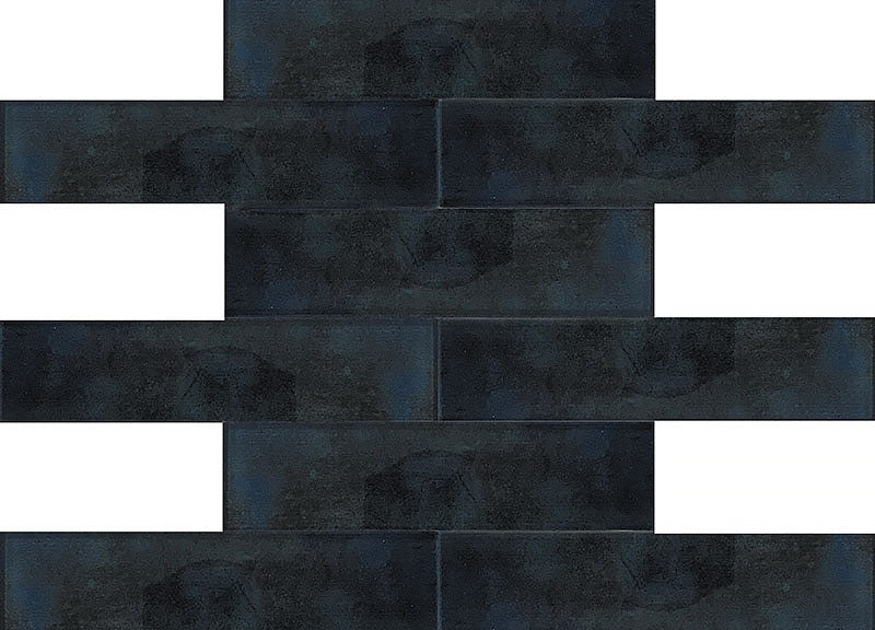 GALAXY: Denim Offset 2X8 Blue Mosaic (11¹³⁄₁₆"X11¹³⁄₁₆"X¼" | Glossy)