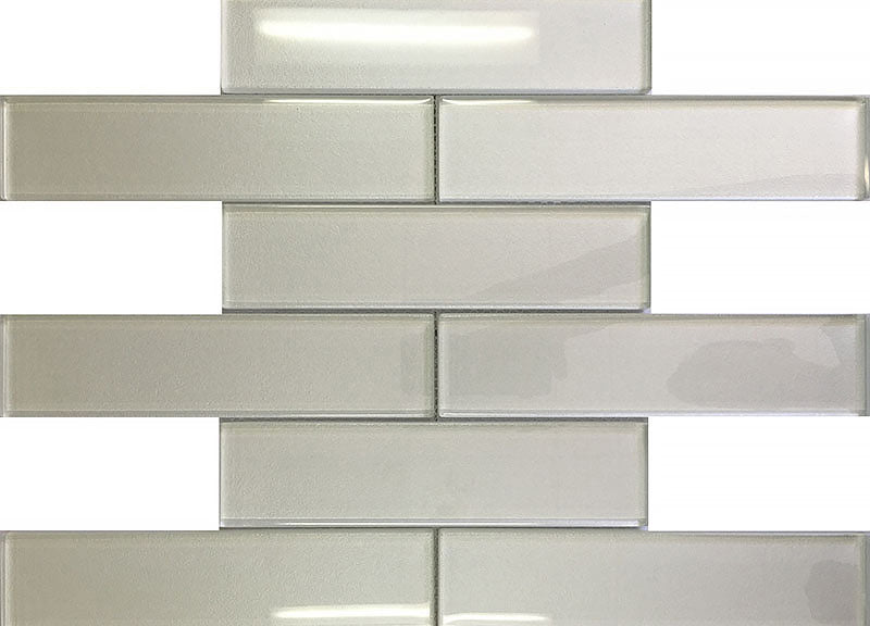 GALAXY: Snow Offset 2X8 White Mosaic (11¹³⁄₁₆"X11¹³⁄₁₆"X¼" | Glossy)