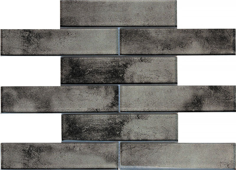GALAXY: Suede Offset 2X8 Brown Mosaic (11¹³⁄₁₆"X11¹³⁄₁₆"X¼" | Glossy)