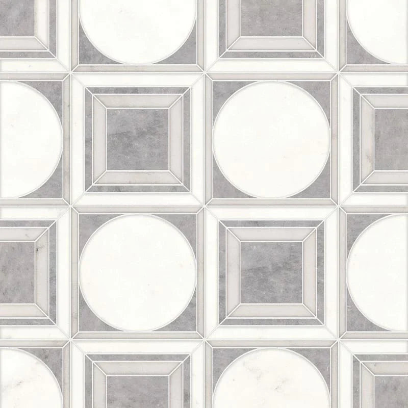 talia afyon grey afyon white dolomite cicero marble mosaic 12x12x3_8 multi finish distributed by surface group