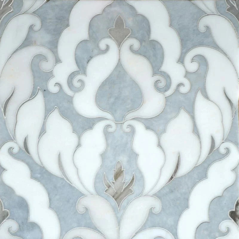 talia afyon grey afyon white palisandra rumi marble mosaic 13&9_16x18x3_8 multi finish distributed by surface group
