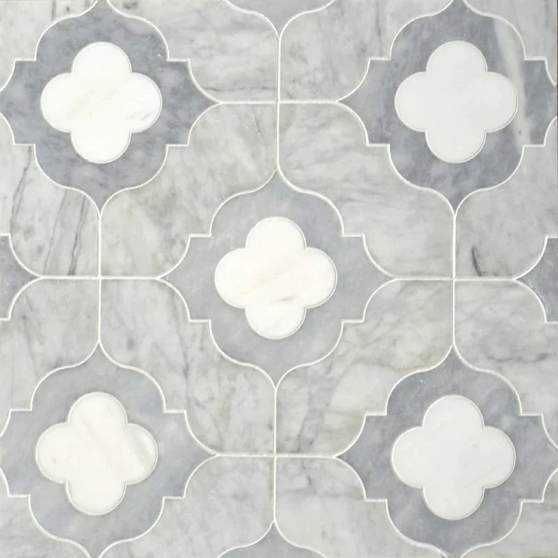 talia afyon grey avenza light dolomite irene marble mosaic 11&3_8x11&3_8x3_8 multi finish distributed by surface group