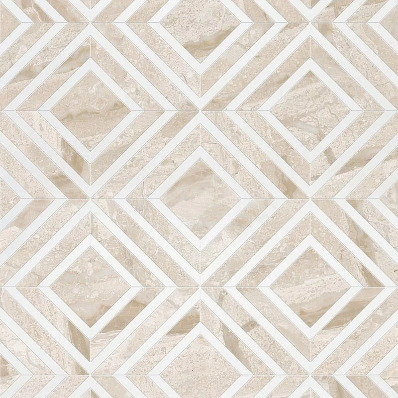 talia aspen white diana royal yildiz marble mosaic 8&13_16x11x3_8 multi finish distributed by surface group
