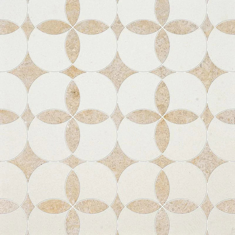 talia champagne seashell constantine limestone mosaic 13&5_8x13&5_8x3_8 honed distributed by surface group