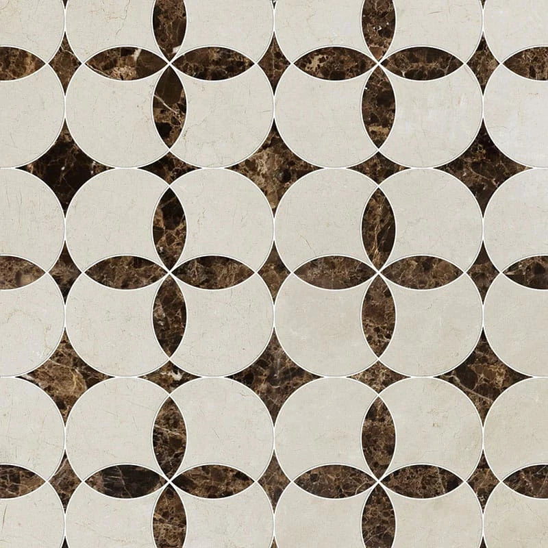 talia crema bella emperador dark constantine marble mosaic 13&5_8x13&5_8x3_8 polished distributed by surface group