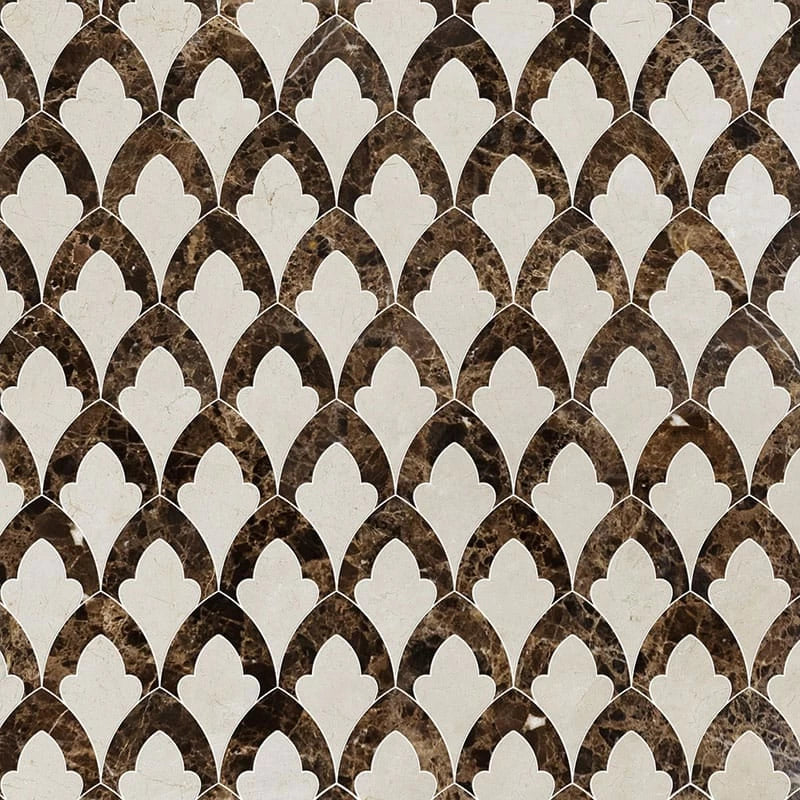 talia crema bella emperador dark sophia marble mosaic 8&3_4x13&1_2x3_8 polished distributed by surface group